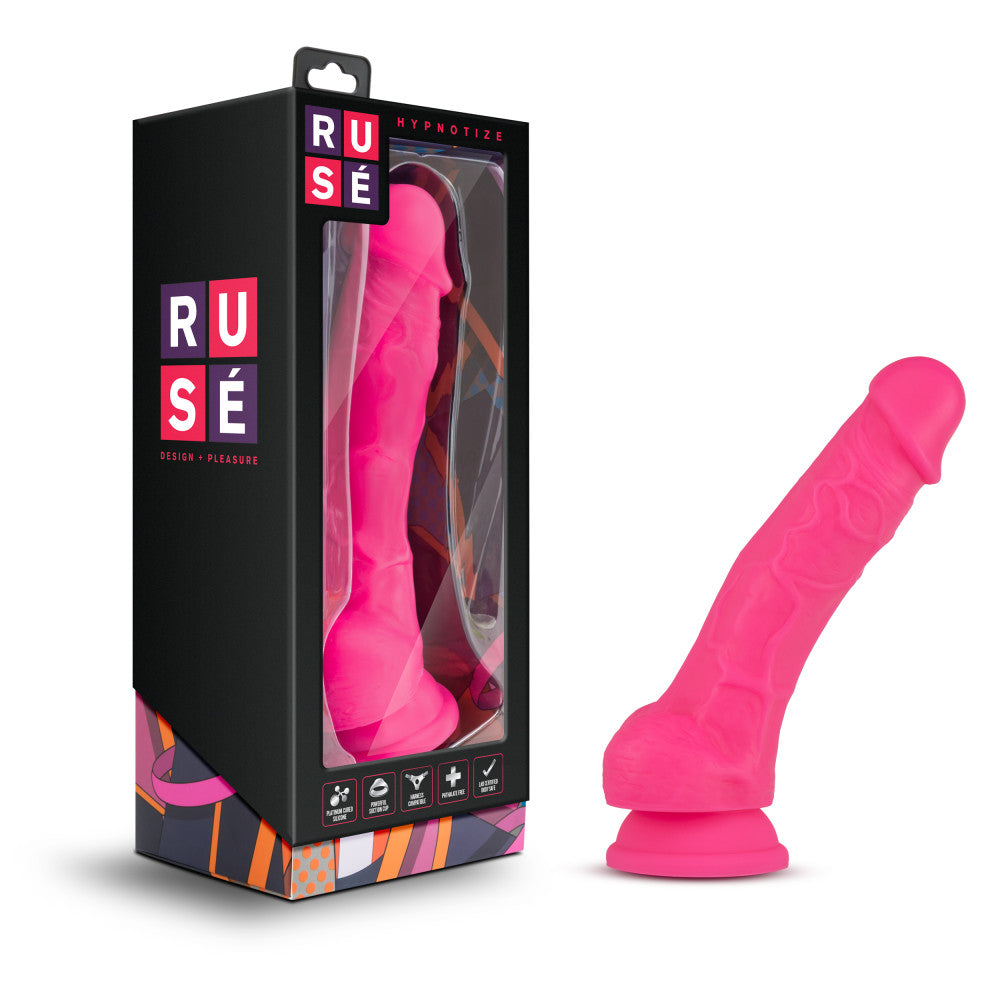 Ruse By Blush® | Hypnotize Realistic G-Spot Hot Pink 7.5-Inch Long Dildo With Balls & Suction Cup Base、mySite、bottomscart
