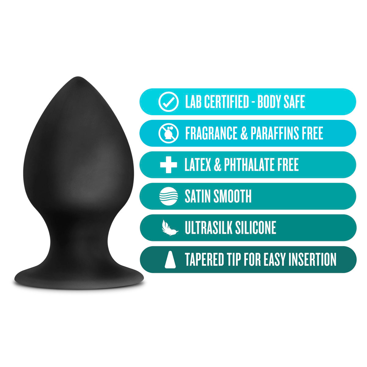 Anal Adventures Platinum By Blush® | Stout Black 3.75-Inch Anal Plug、mySite、bottomscart