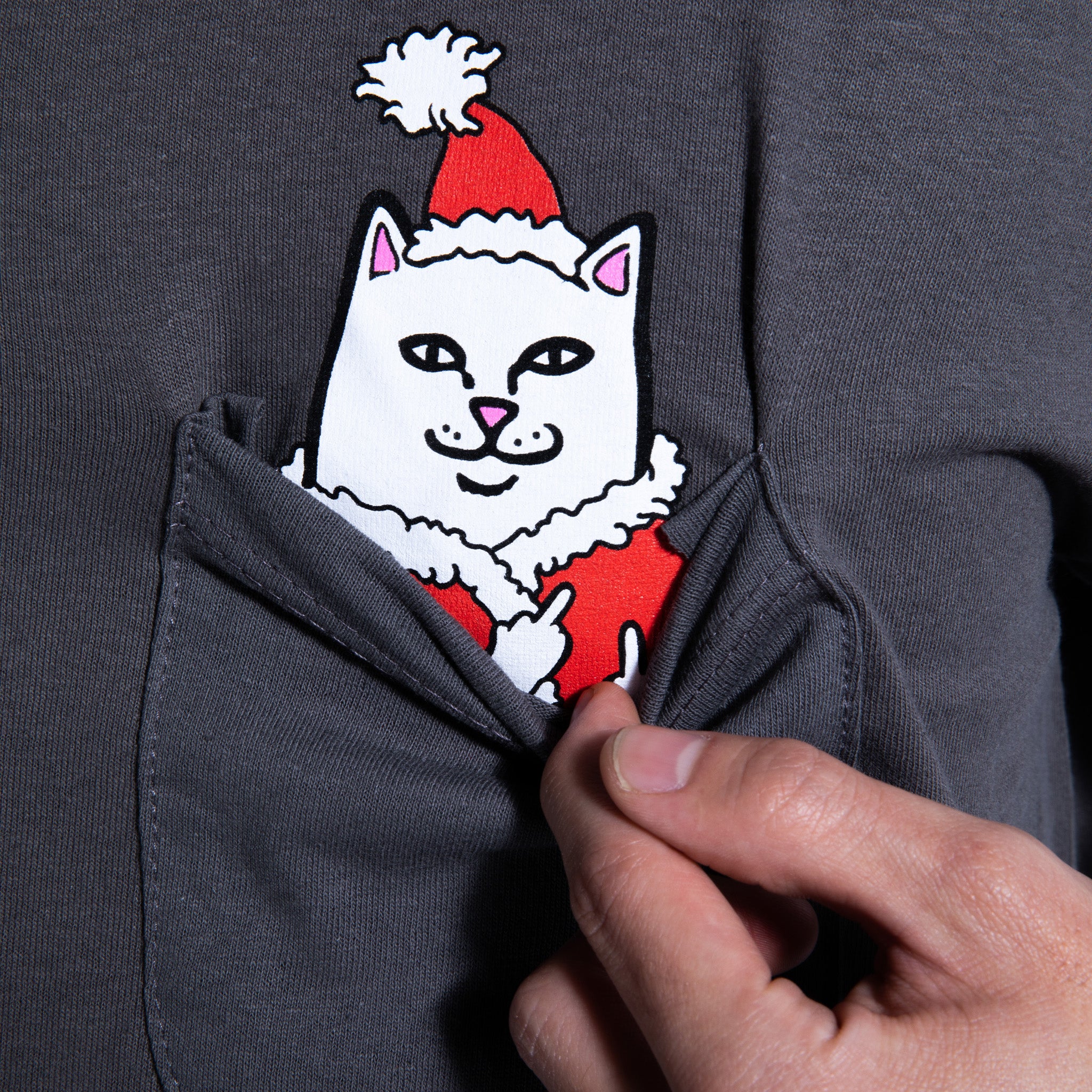  Lord Santa Pocket Tee (Charcoal)、mySite、merchandisen
