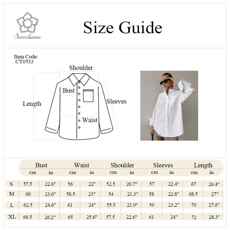 White Lapel Collar Button Down Fit Daily Shirt、mySite、dreamappss