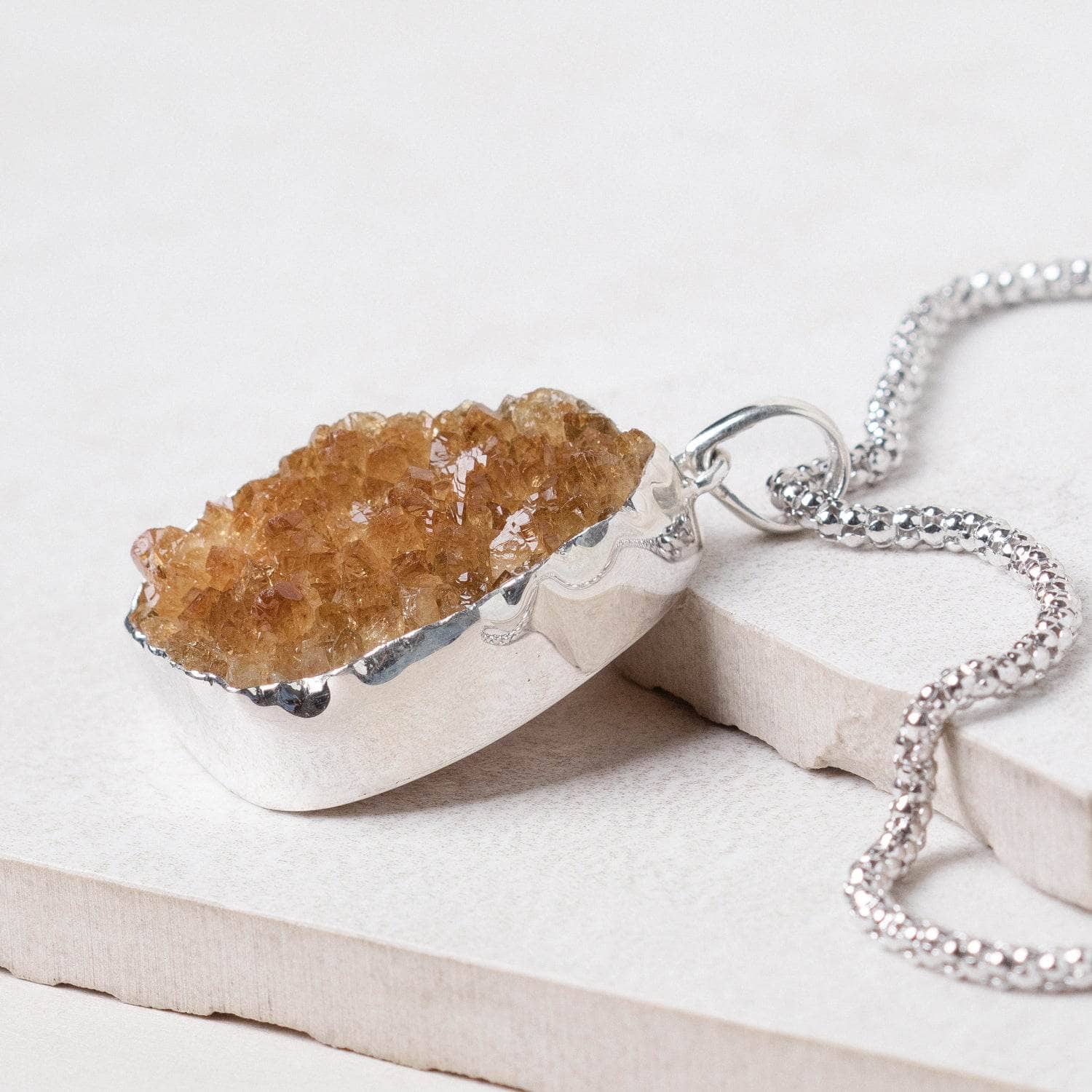 Citrine Druzy Pendant Necklace、mySite、hinf8tx79
