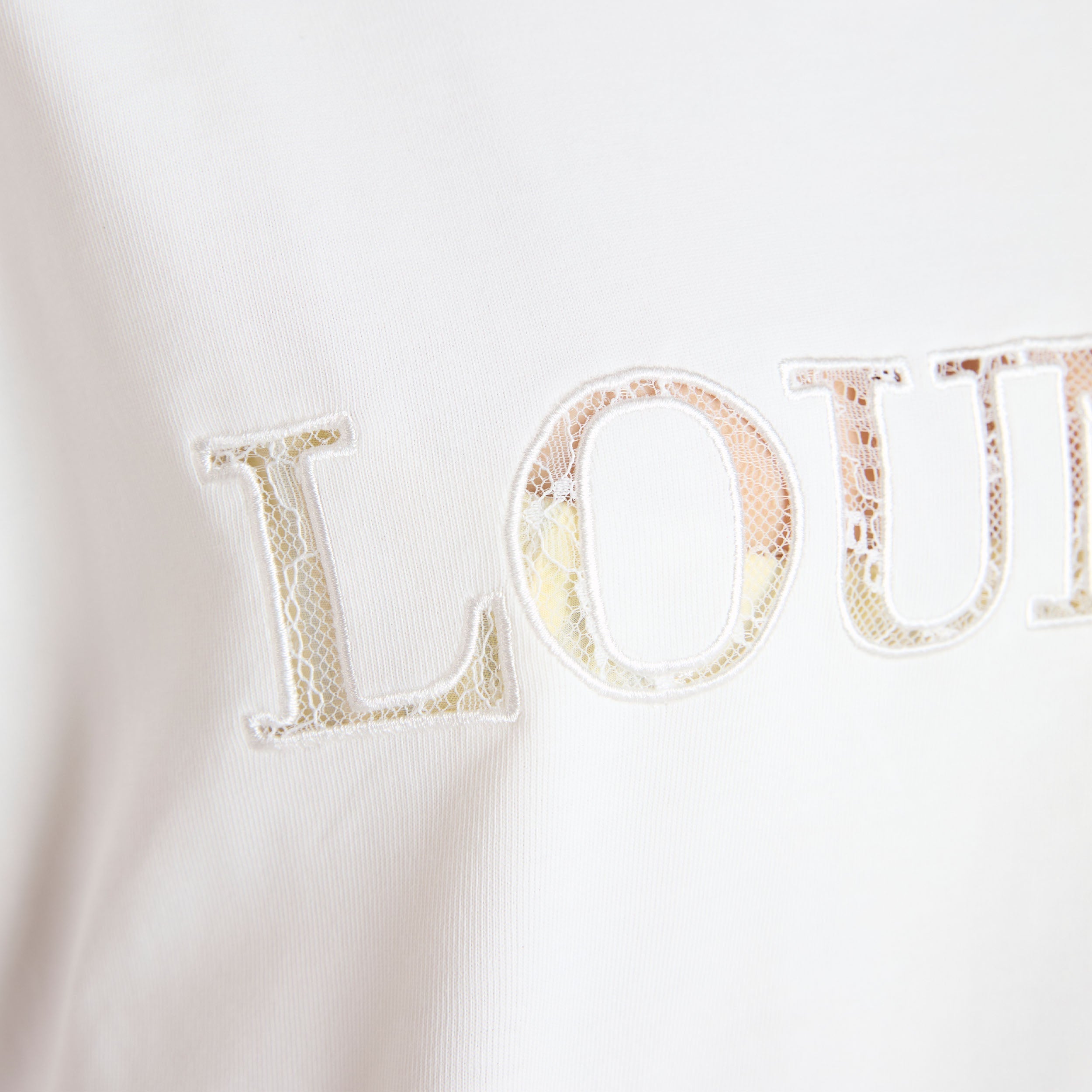 Oversized Lace Appliqu茅 T-Shirt - White、mySite、bengalsvssteelers