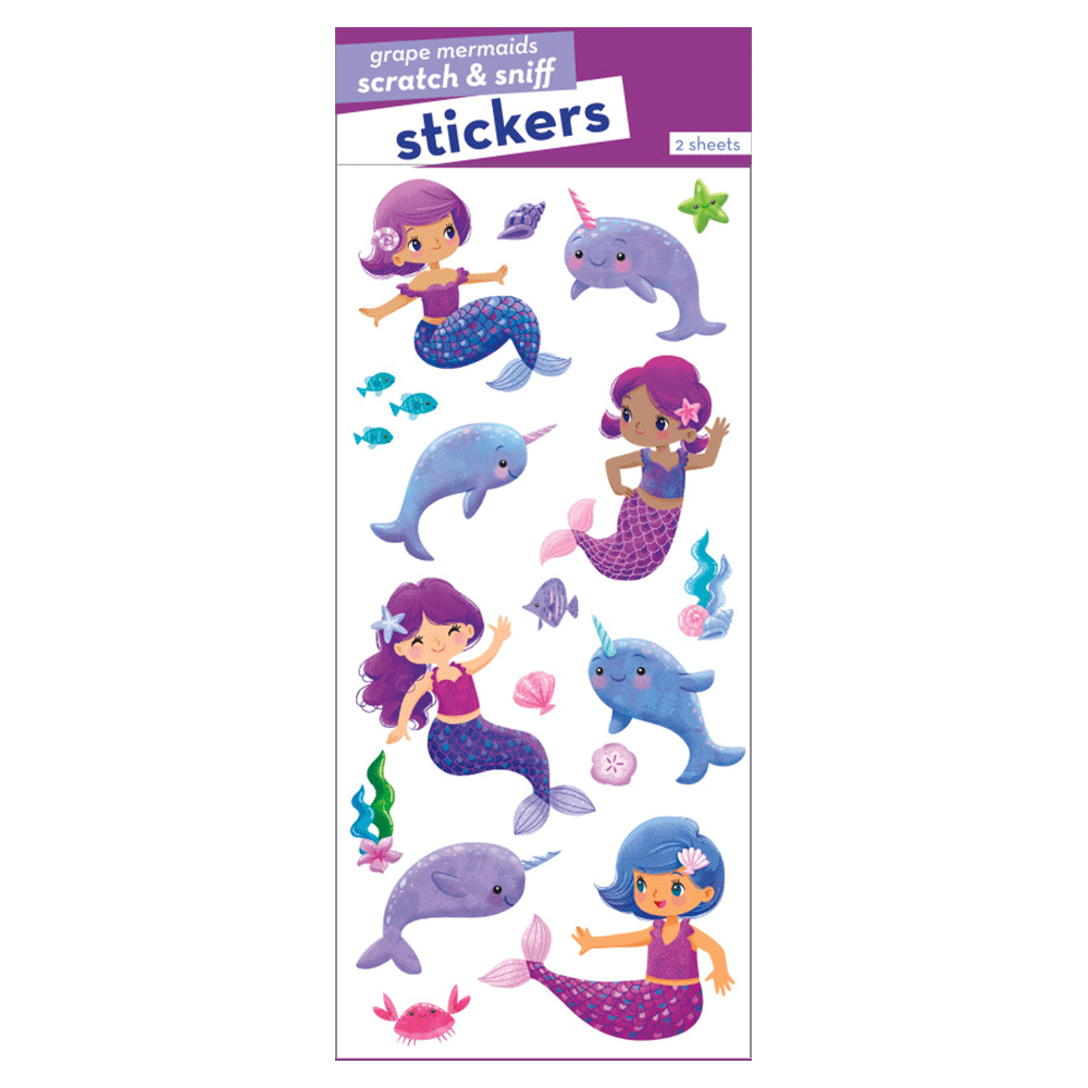 Grape Narwhals & Mermaids Scratch & Sniff Stickers、mySite、ghnorth