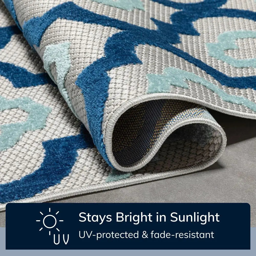 Illuminate Blue Modern Indoor Outdoor Rug、mySite、gigharbornorthrealestate