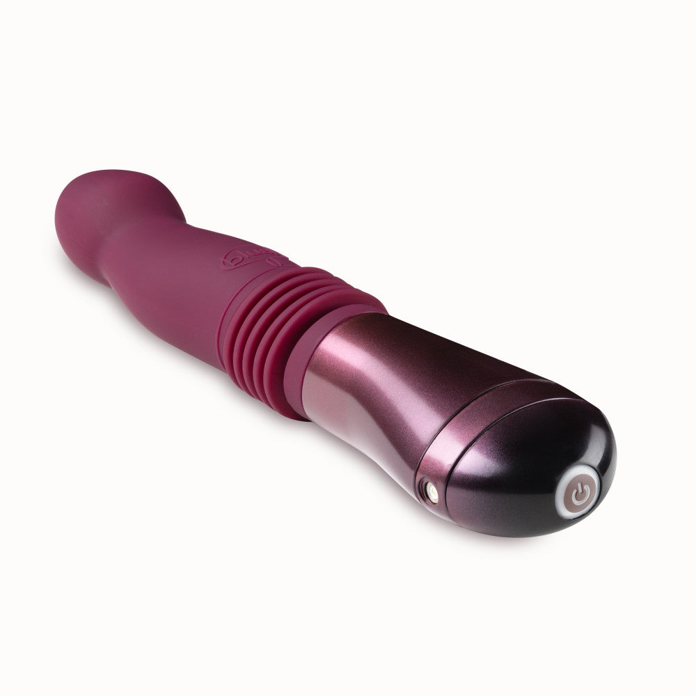 Temptasia By Blush® | Trixie Curved G-Spot Wine 10-Inch Long Thrusting Rechargeable Vibrating Dildo、mySite、bottomscart
