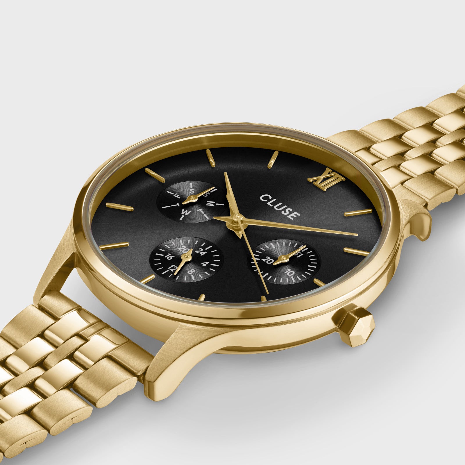 Minuit Multifunction Watch Steel, Black, Gold Colour、mySite、botmansion