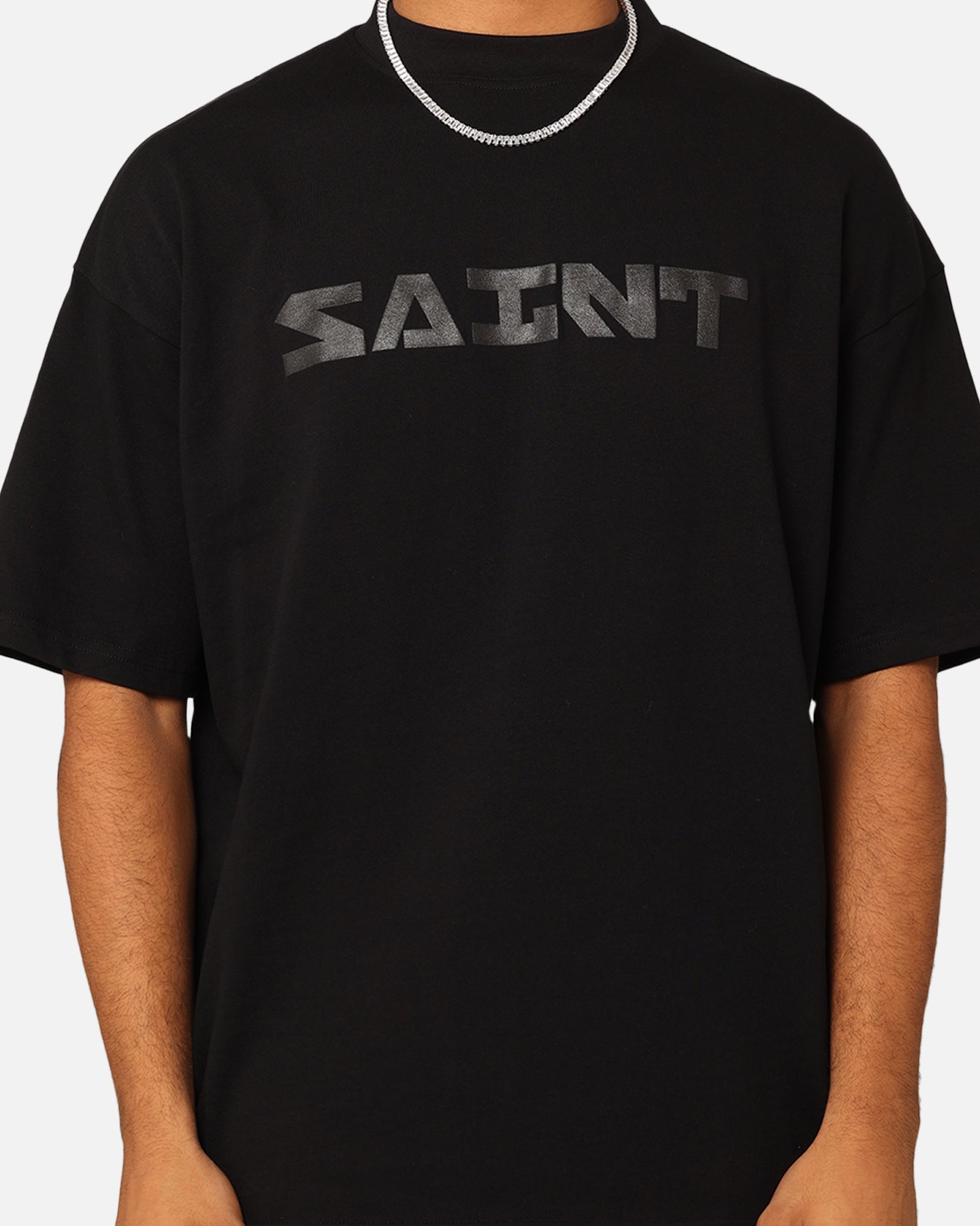 Saint Morta Scripture Mock Neck T-Shirt Black、mySite、zt4zffjzw