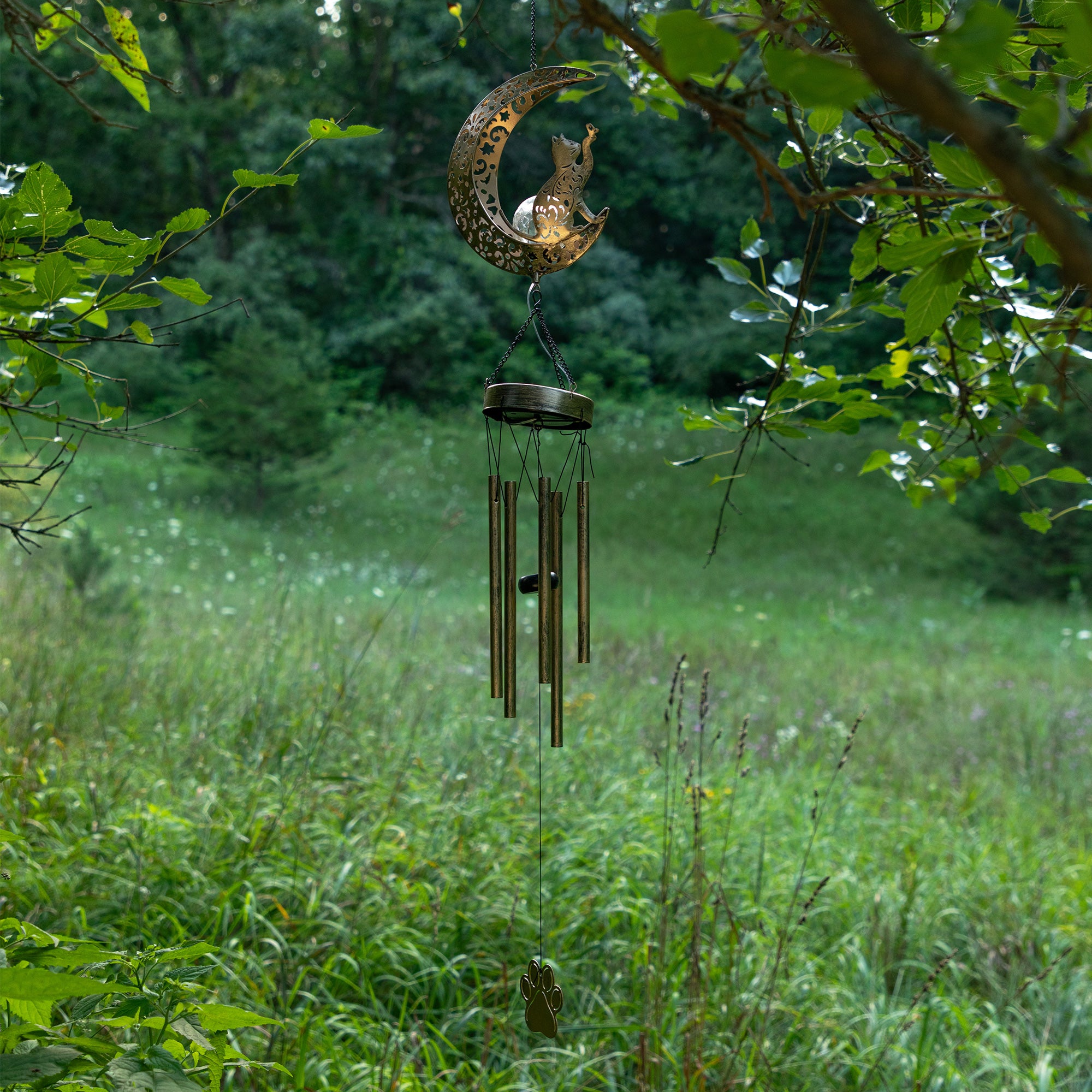 Pet Crescent Moon Solar Wind Chime、mySite、camillekostekn