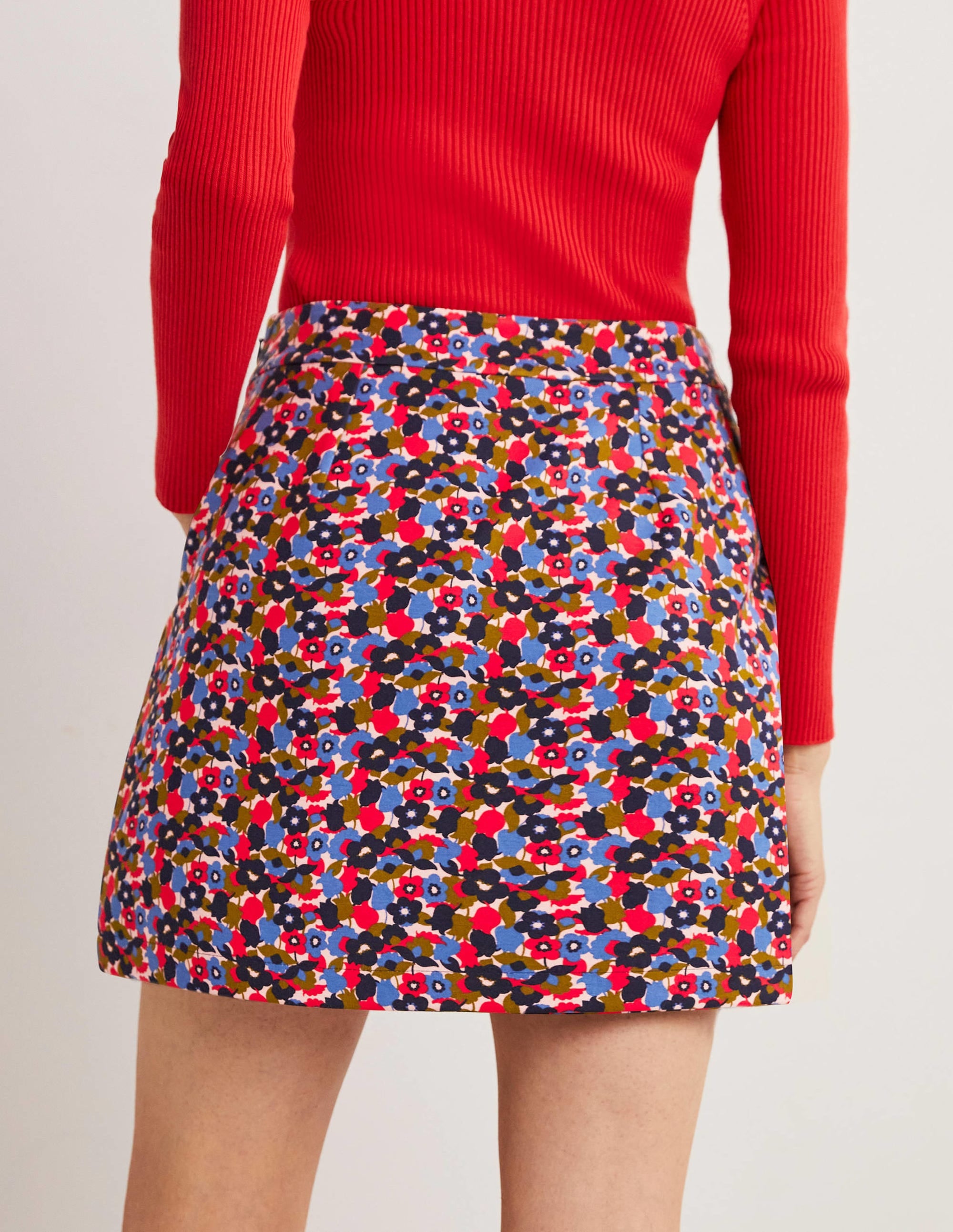  Ponte A-line Mini Skirt-Multi, Tulip Cluster、mySite、ashleygrahame