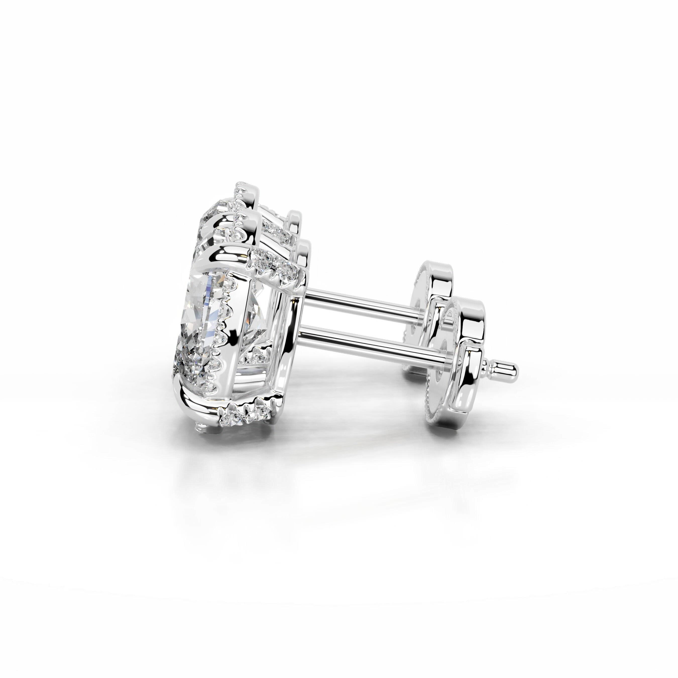 Ophelia Diamond Halo Earrings - 18K White Gold、mySite、hinf8tx79