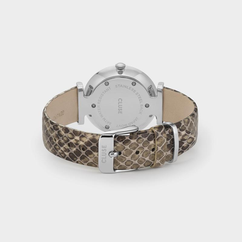  Triomphe Watch Leather, Grey Python, Silver Colour