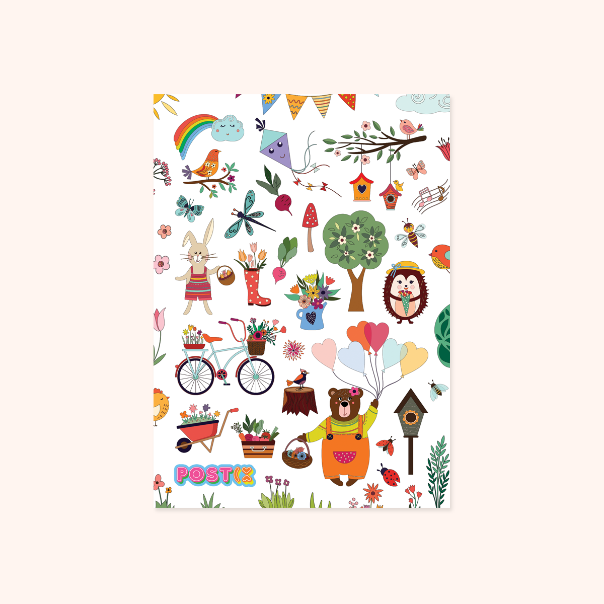  Retro Spring Garden A6 Sticker Sheet、mySite、ghnorth
