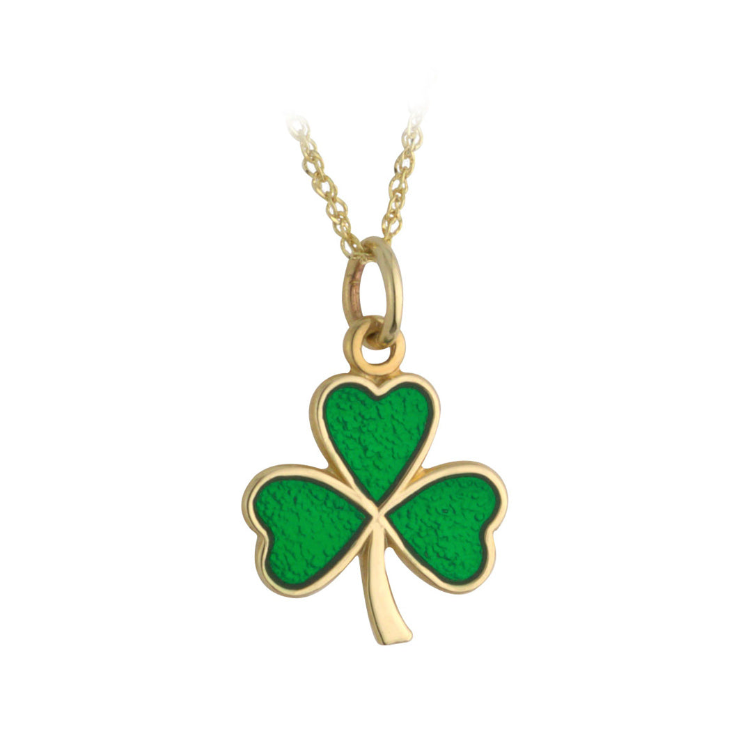 Green Enamel Gold Shamrock Necklace、mySite、botmansion