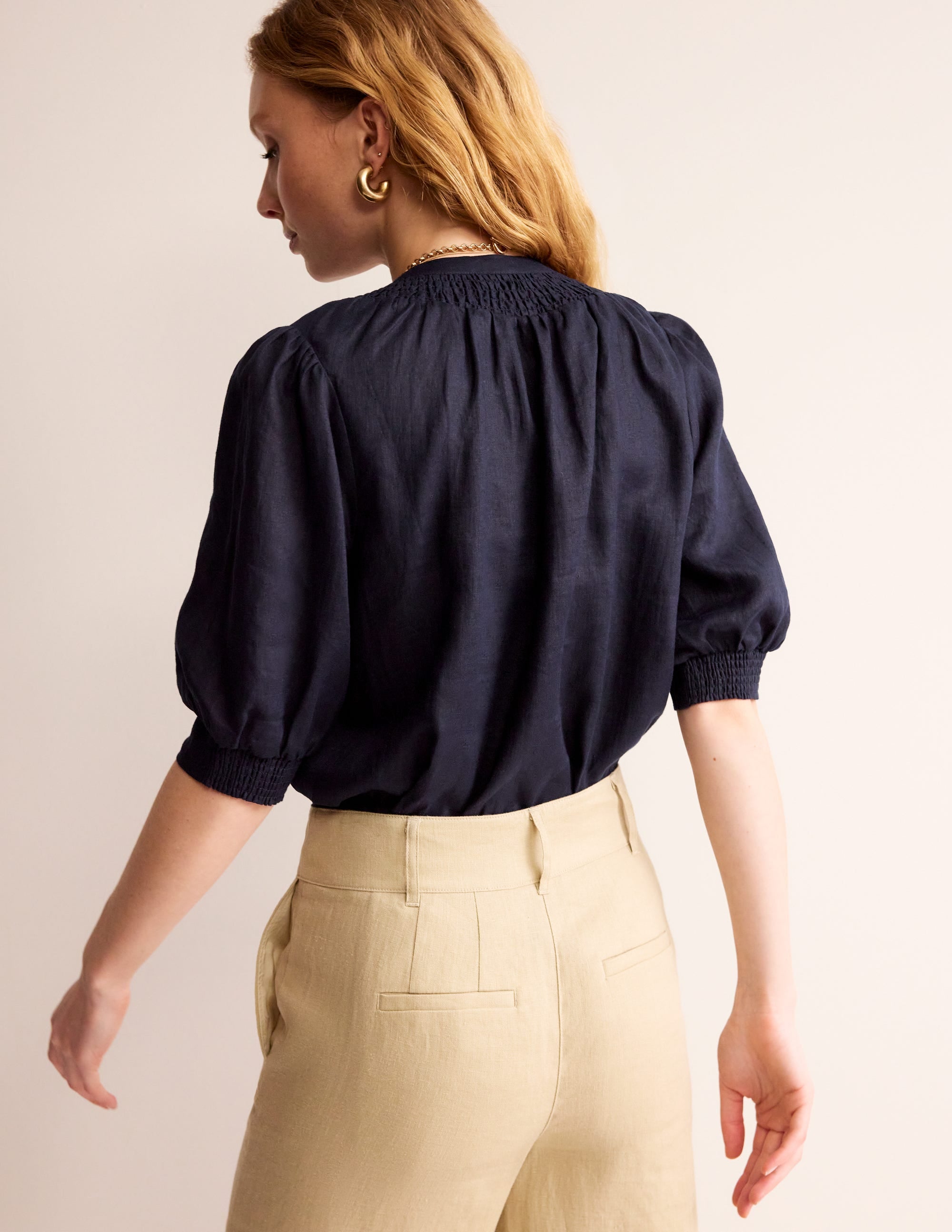  Ada Linen Top-Navy、mySite、ashleygrahame