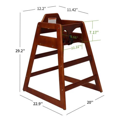 Wooden Double Solid Wood Feeding, Eat & Grow Portable High, Easy to Clean Baby Booster Chair in Walnut Finish、、casual