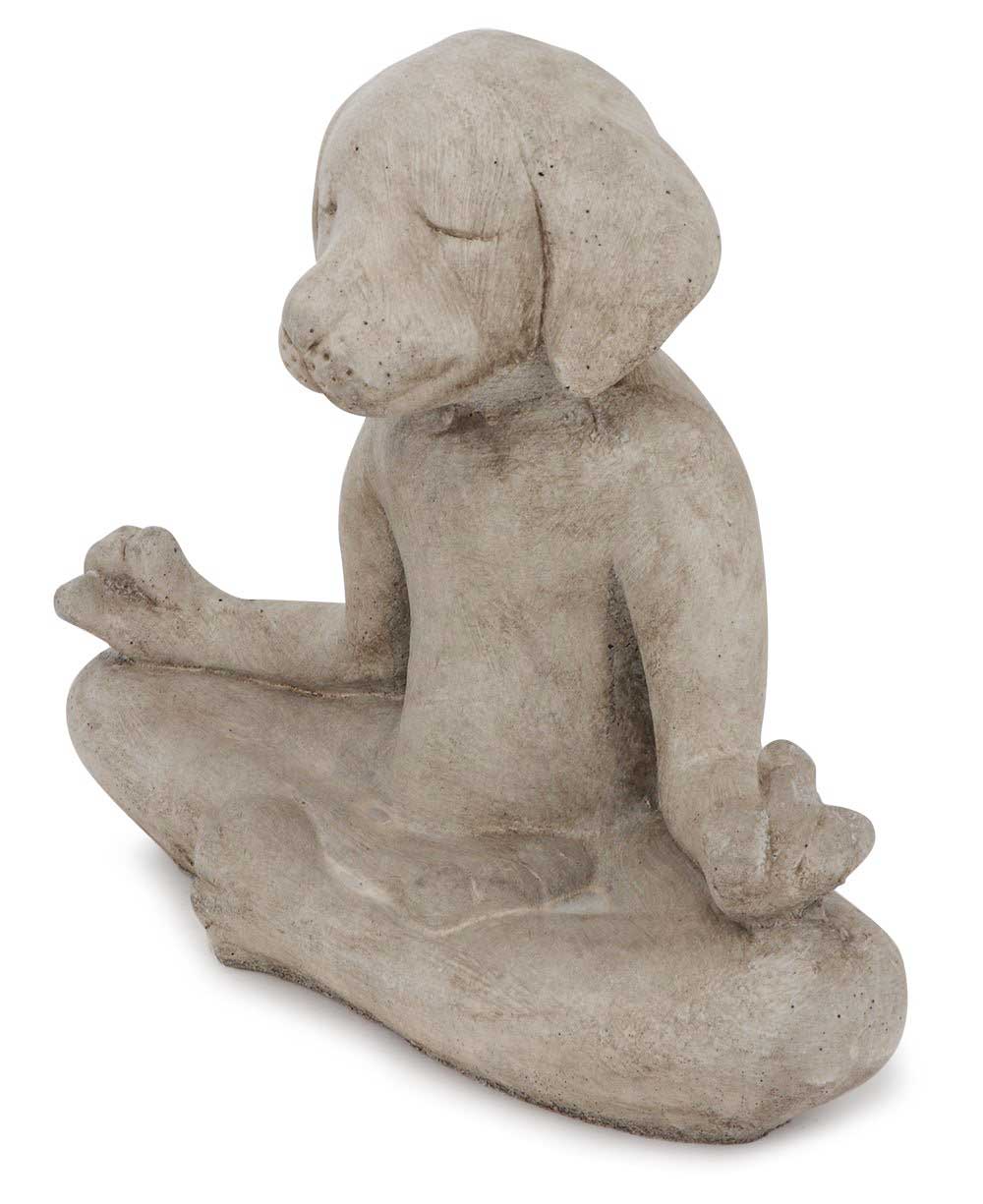 Meditating Zen Yoga Dog Cast Stone Statue USA Made、mySite、topwebapps