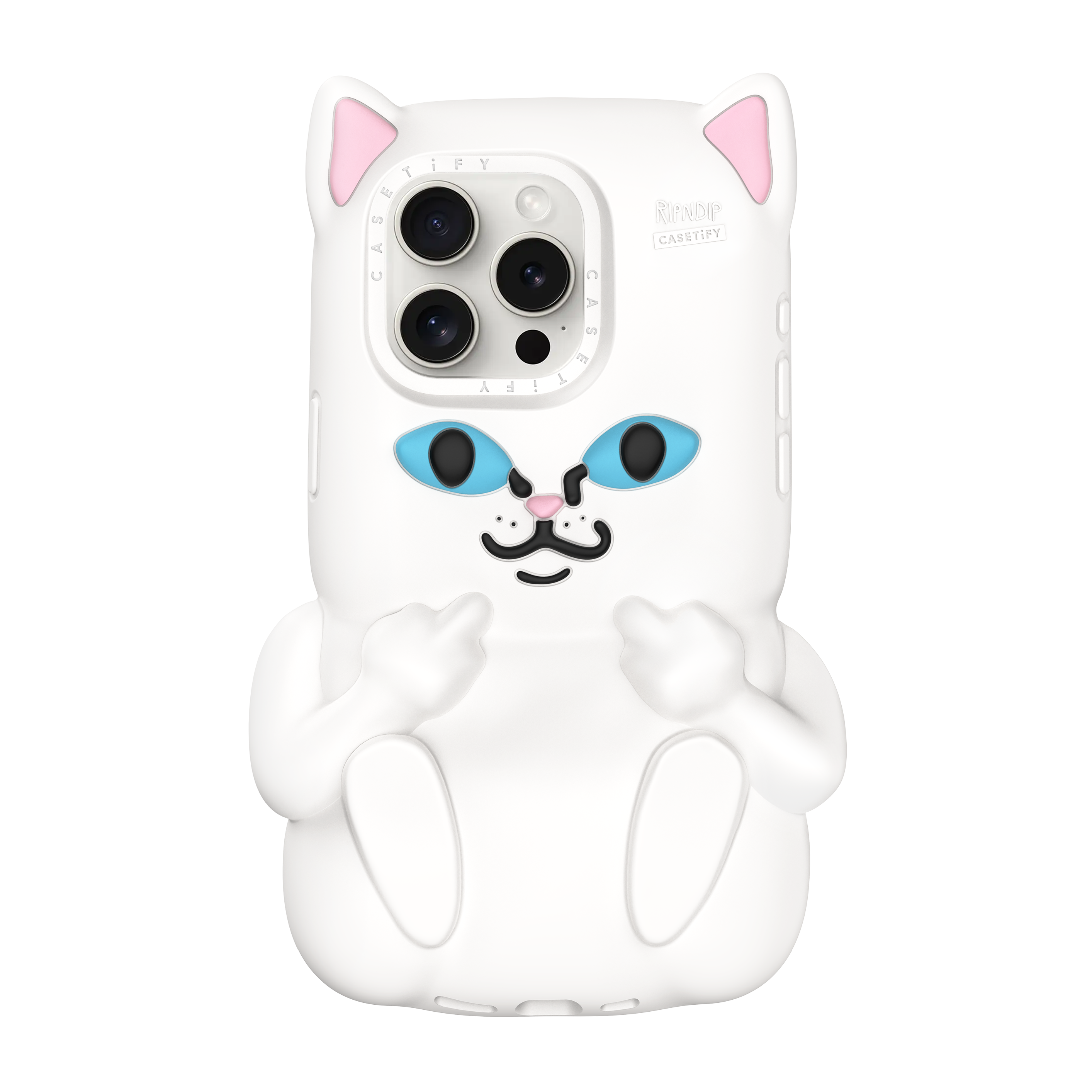  CASETiFY x Ripndip Lord Nermal iPhone 3D Phone Case (White)、mySite、merchandisen