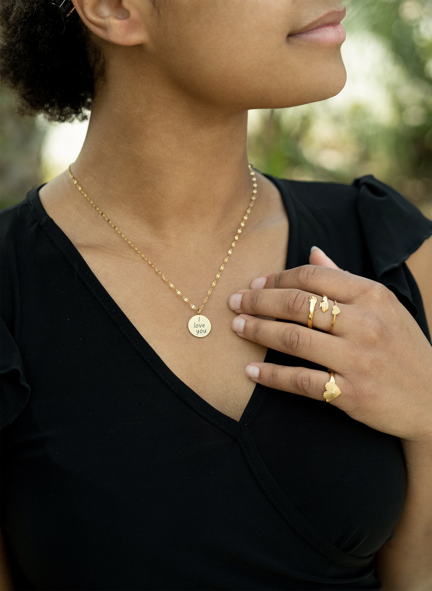 18K Gold PVD Stainless Steel Hug Ring / KSS0002、mySite、dreamappss