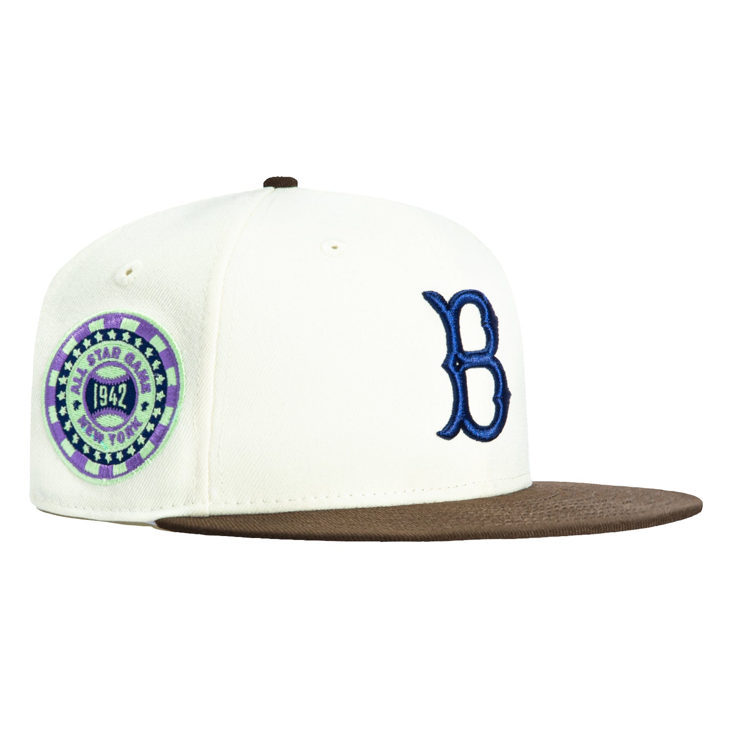 New Era 59Fifty Salt Water Taffy Brooklyn Dodgers 1942 All Star Game Patch Hat - White, Brown、mySite、vikingsvslions