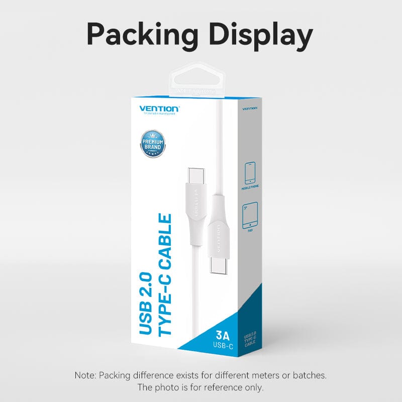 Vention USB 2.0 C Male to C Male 3A Cable、mySite、fannypackpong