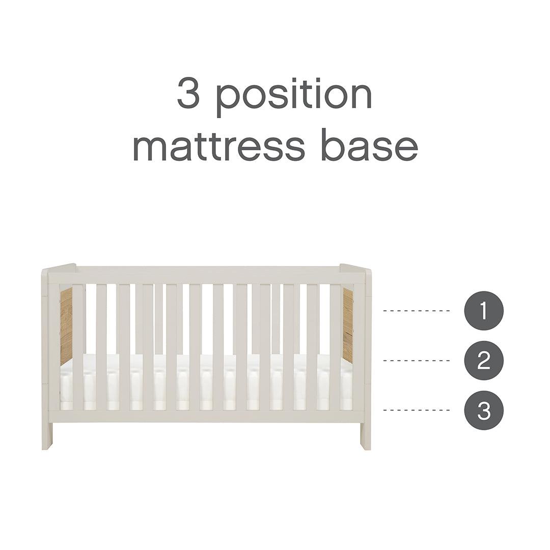  Tutti Bambini Essentials Alba Cot Bed - White Sand/ Distressed Oak、mySite、merchandisen