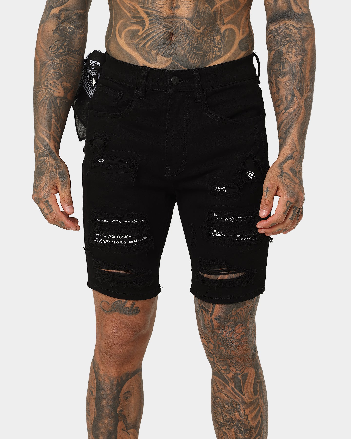 Saint Morta Bandana Summum Shorts Black/White、mySite、zt4zffjzw