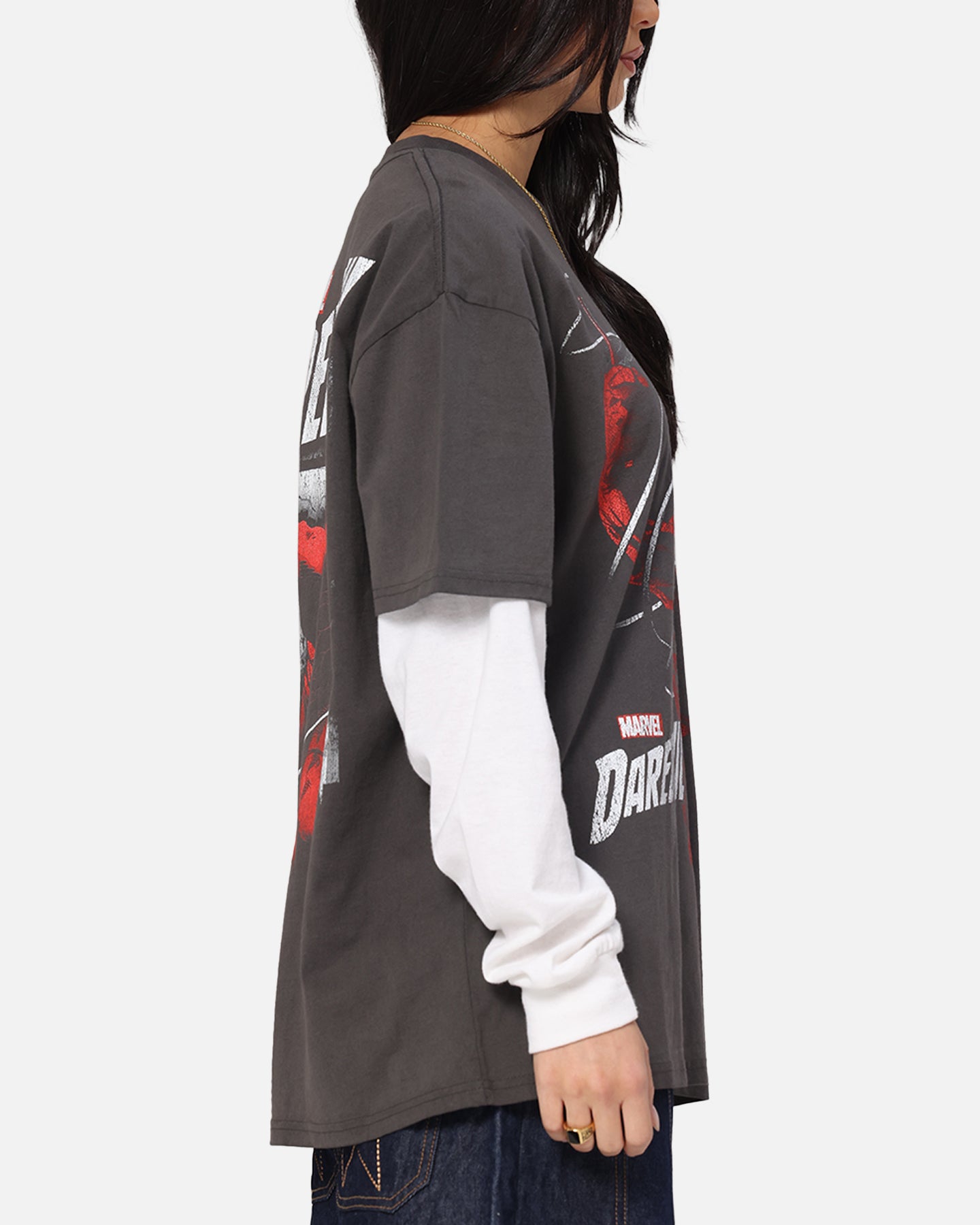 American Thrift Marvel Daredevil Poster Heavy T-Shirt Black Wash、mySite、zt4zffjzw