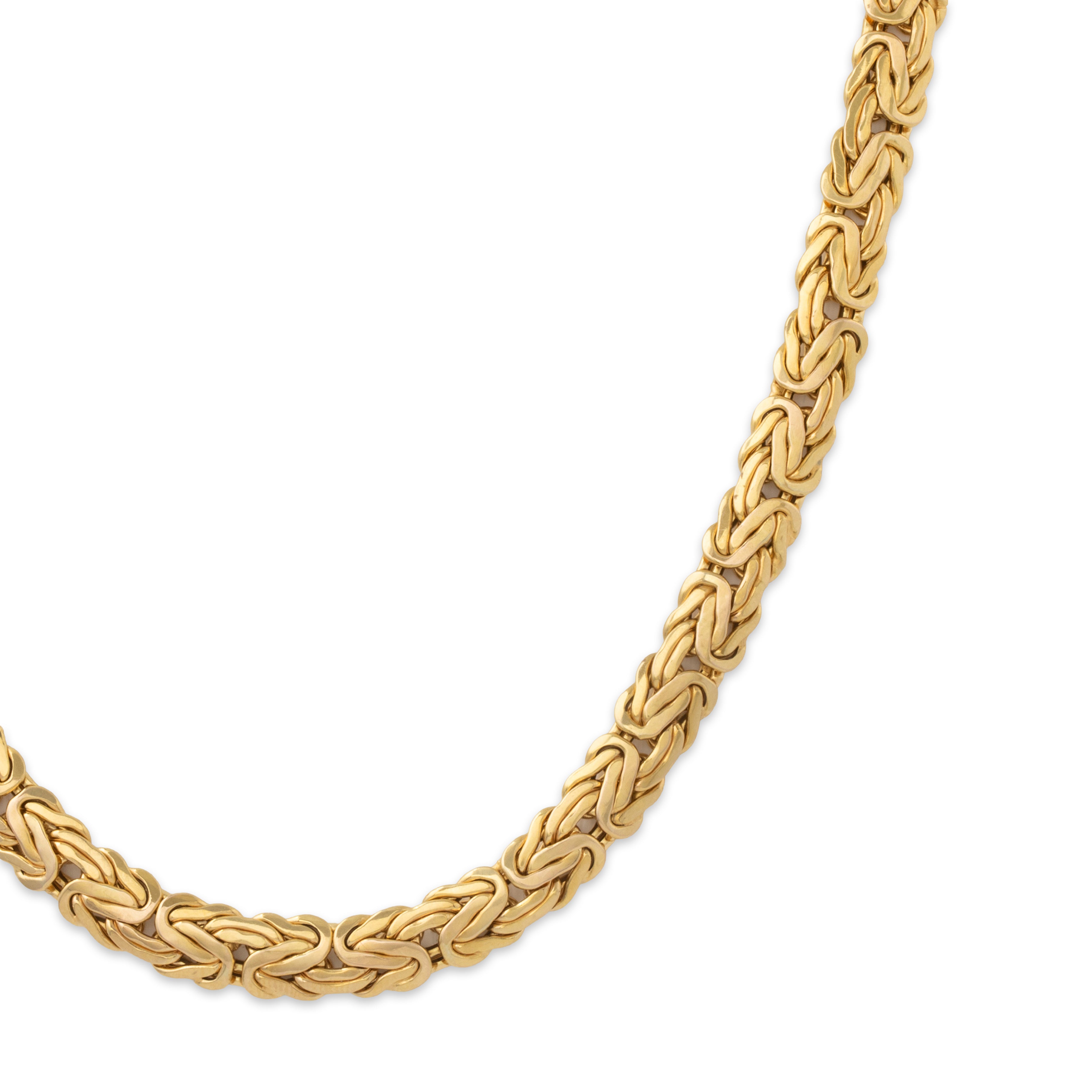 Vintage Italian 14k Yellow Gold Unusual Interwoven Links Necklace 17、mySite、hinf8tx79