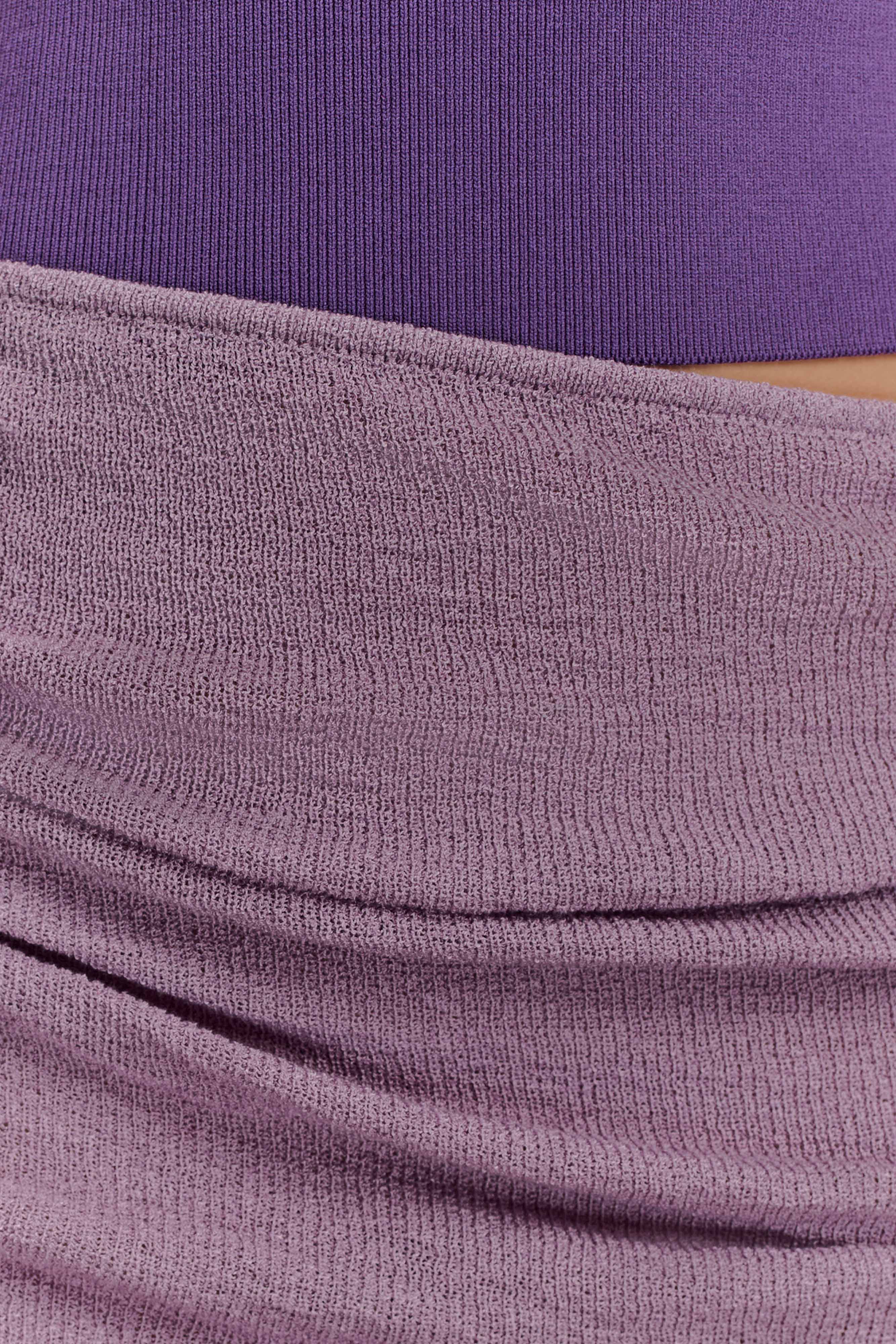 Cali Drape Skirt Knit Mini Dress - Purple、mySite、solidvoid