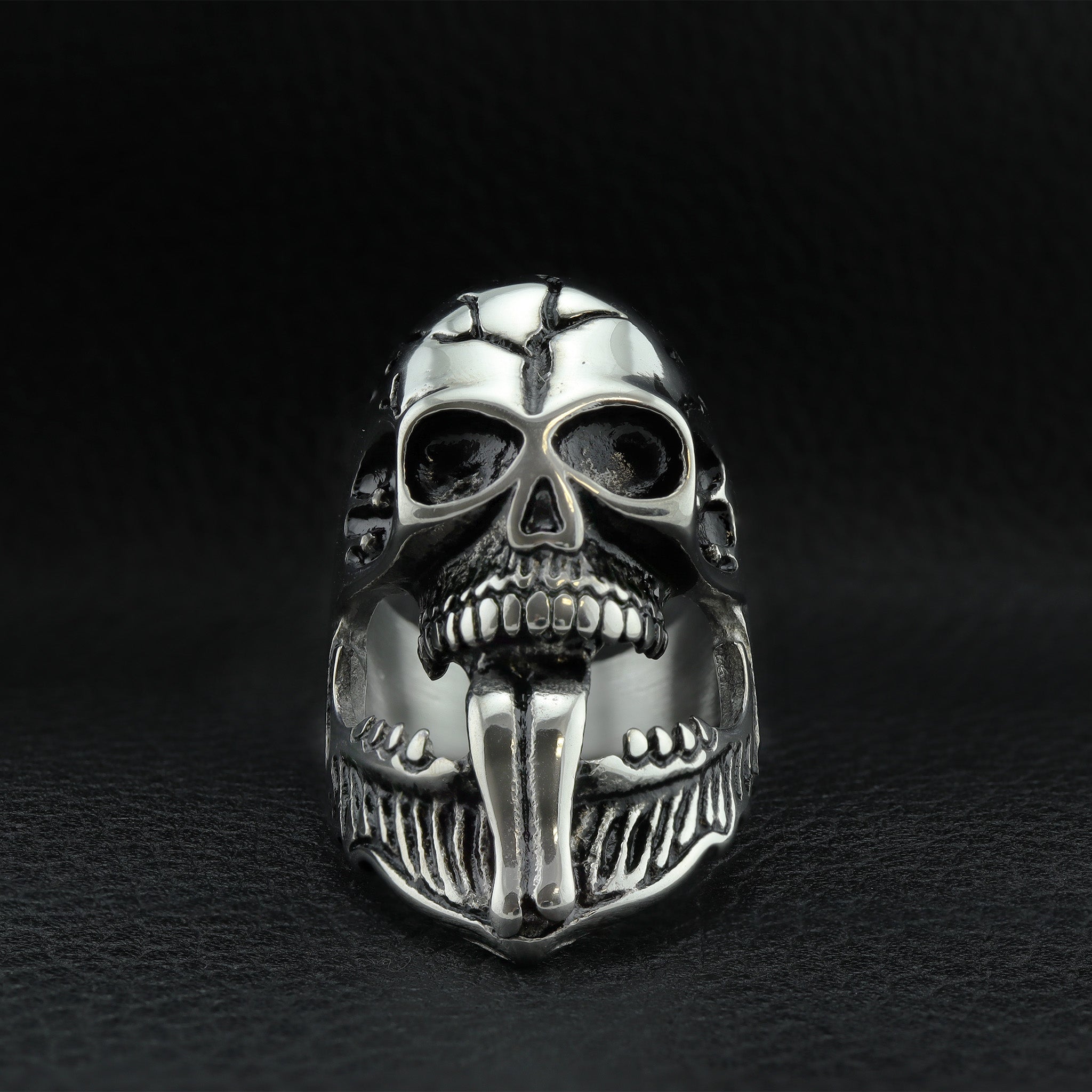 Polished Bearded Skull Stainless Steel Ring / SCR1003、mySite、dreamappss