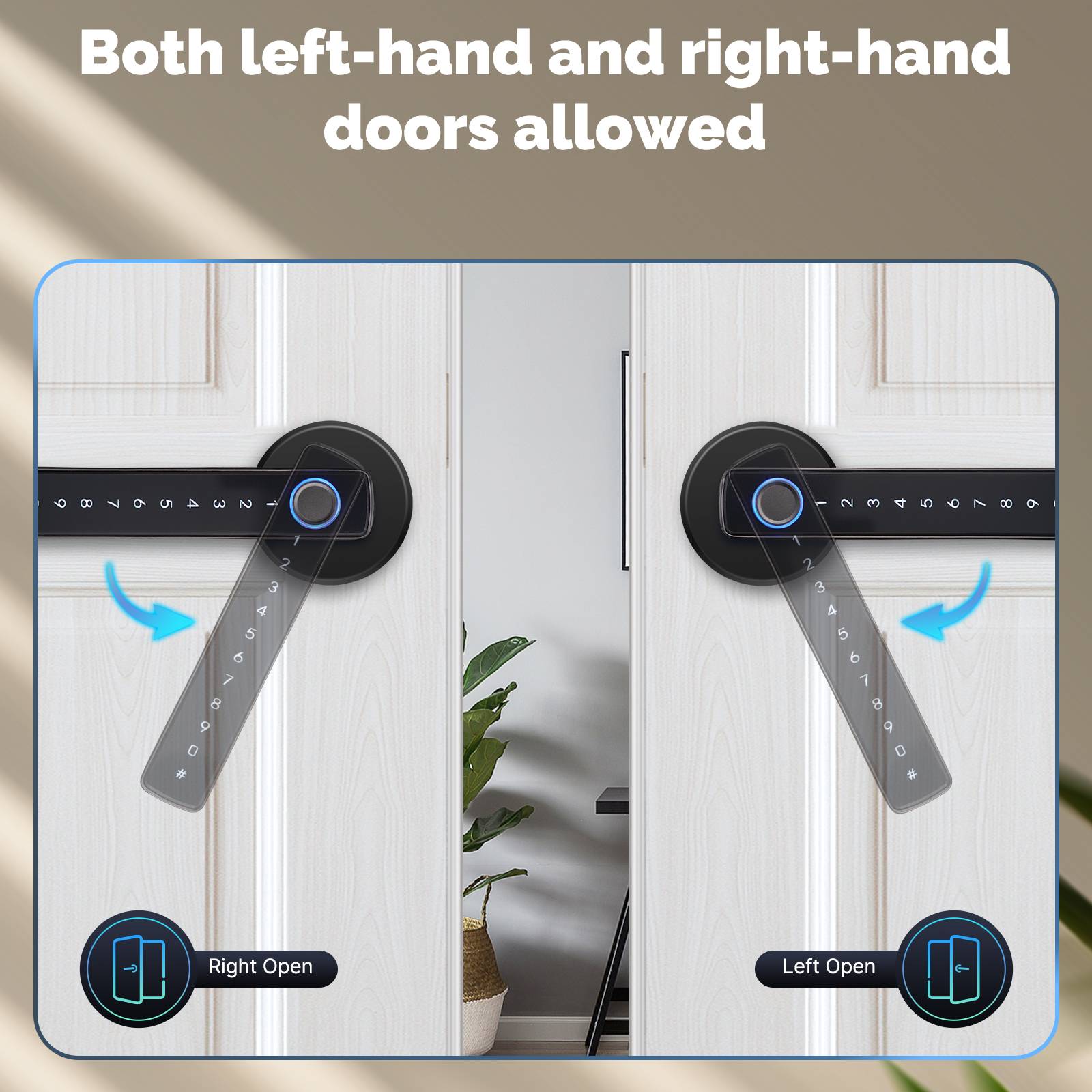 Bluetooth Smart Door Lock with Passcode keypad, Biometric Entry Doorknob with Handle、mySite、fannypackpong