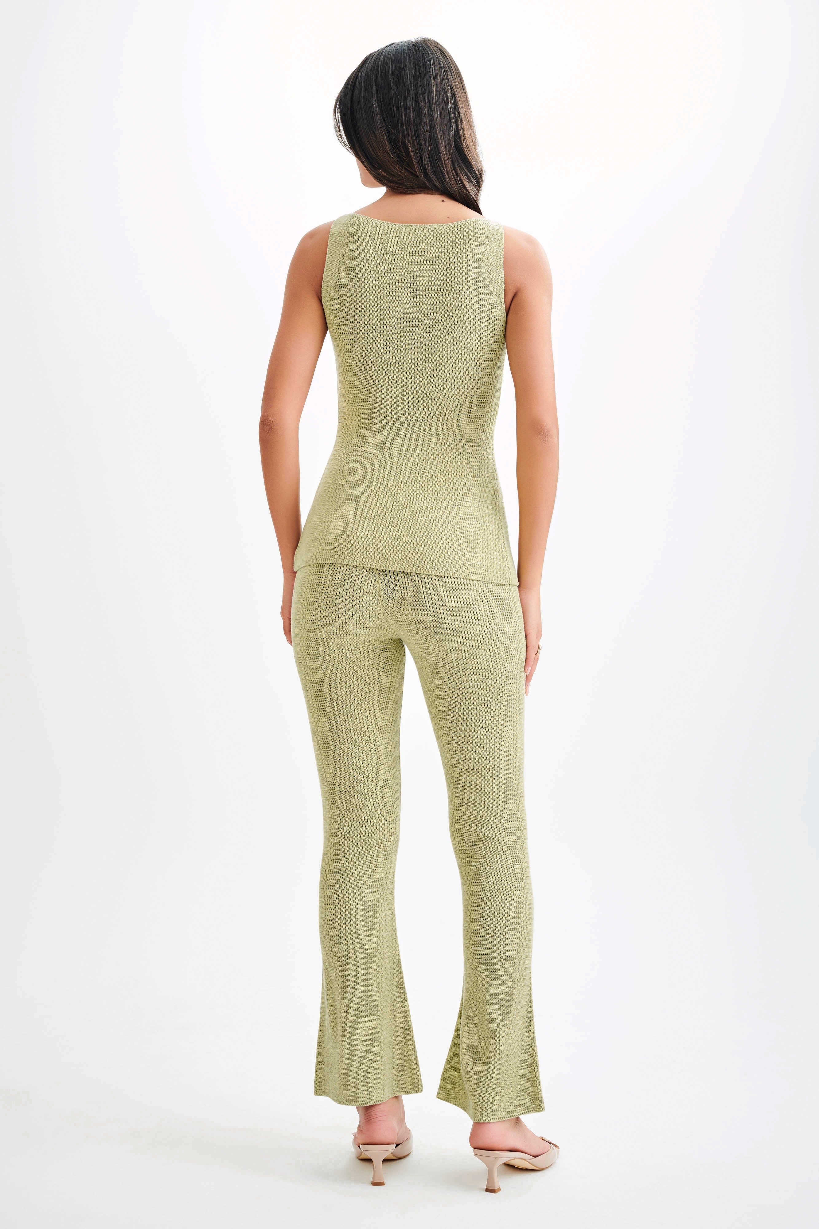 Ridley Knit Tank Top With Split - Pastel Green、mySite、solidvoid