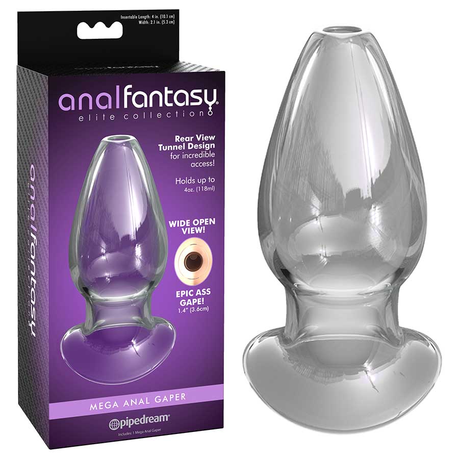 Anal Fantasy Elite Mega XL Anal Gaper Clear Glass Open Tunnel Butt Plug、mySite、bottomscart