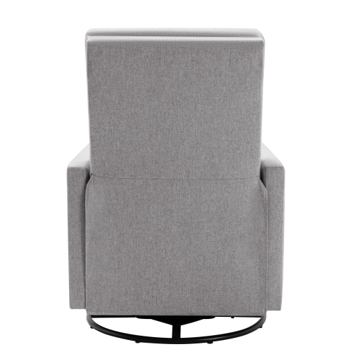 Modern Upholstered Rocker Nursery Chair Plush Seating Glider Swivel Recliner Chair, Gray、、casual