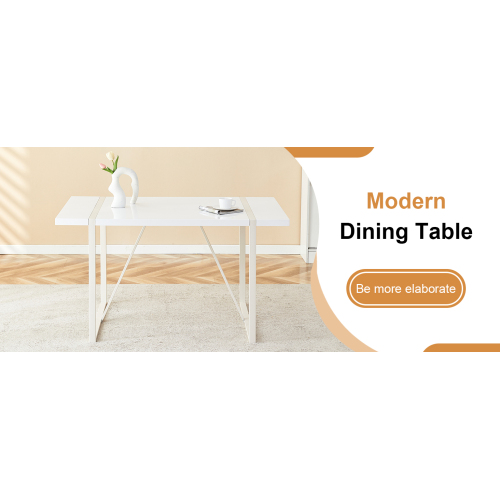 Rustic Industrial Rectangular Wood Dining Table For 4-6 Person, With 1.5" Thick Engineered Wood color Tabletop and Black Metal Legs,Desk For Kitchen Dining Living Room, 55.1" x 31.4"x 29.9"1529W115172、、casual