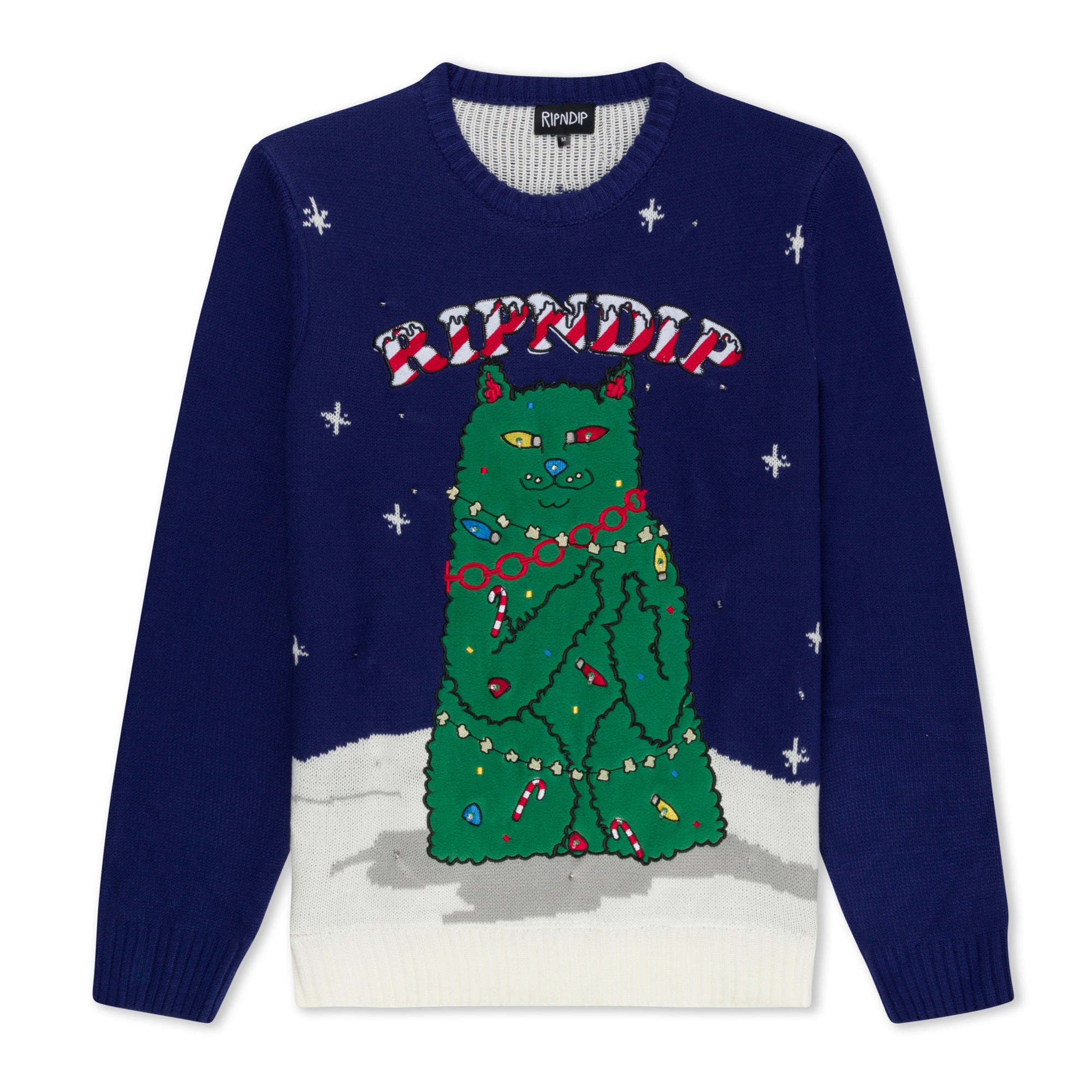  Litmas Tree Light Up Knit Sweater (Navy)、mySite、merchandisen
