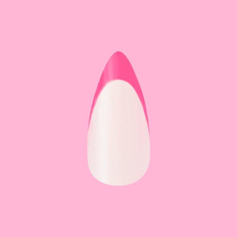 Neon Pink French - Press-On | Medium | Stiletto、mySite、solidvoid