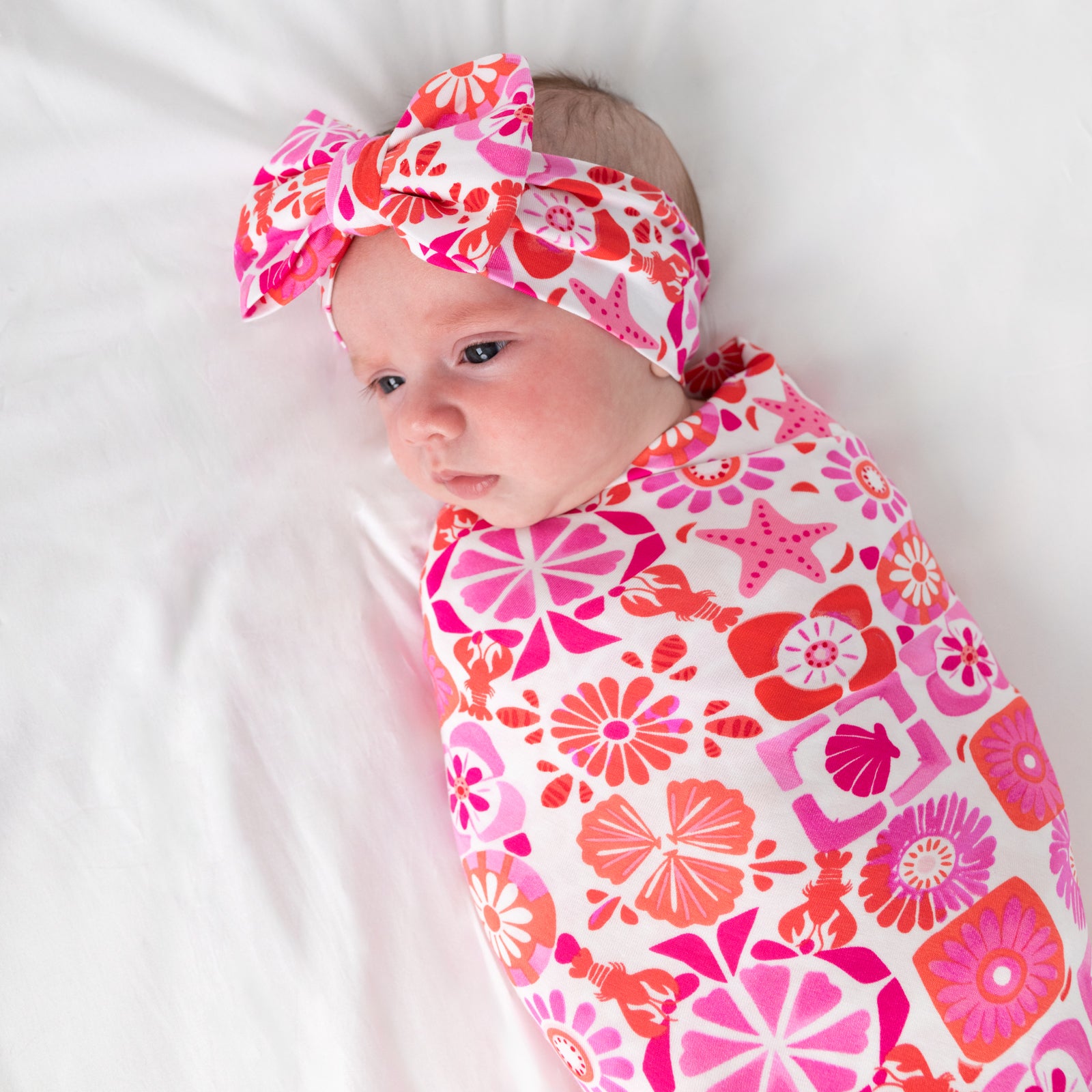 Coastal Gems Swaddle & Luxe Bow Headband Set、mySite、g9winljtr