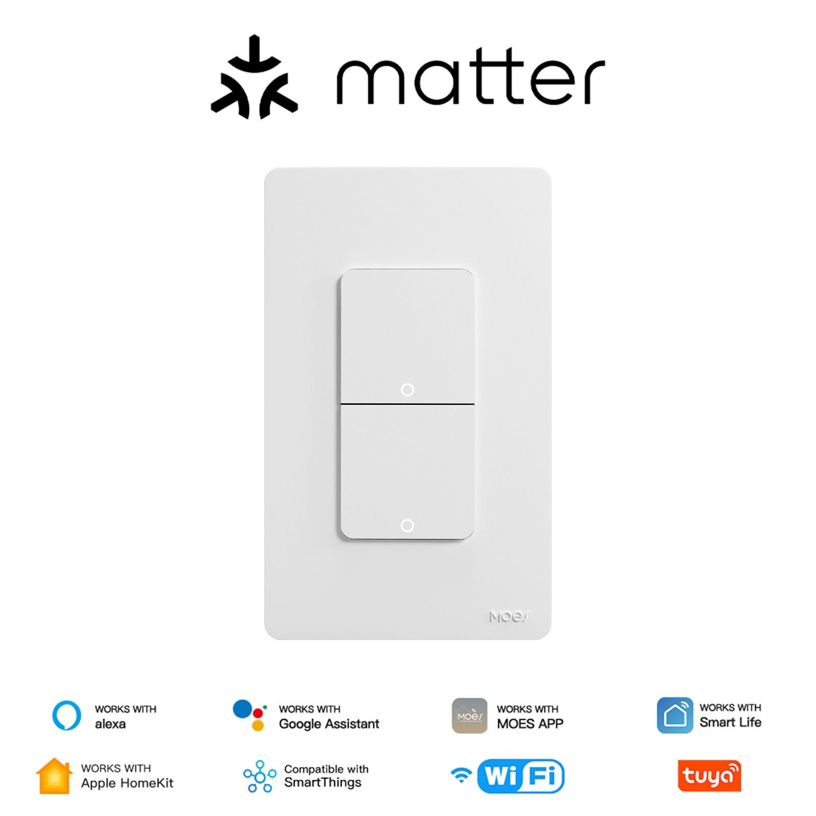 Matter WiFi Smart Light Button Switch App Control Neutral Wire Required US Standard、mySite、fannypackpong