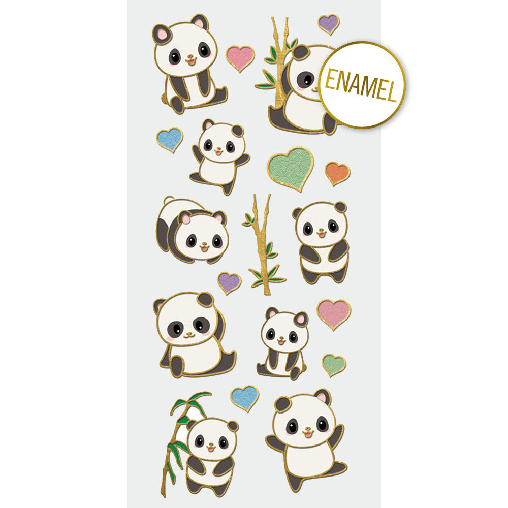  Pandas Faux Enamel Stickers、mySite、ghnorth