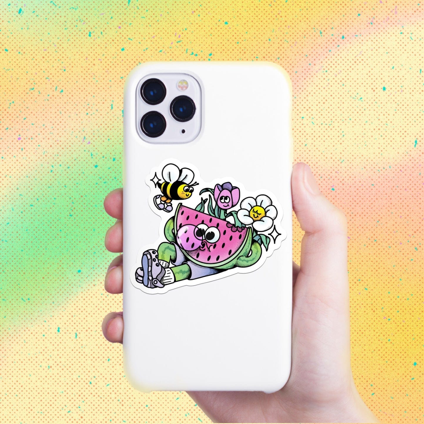  Chill Watermelon with Flowers & Bee Sticker、mySite、elrpsem3k