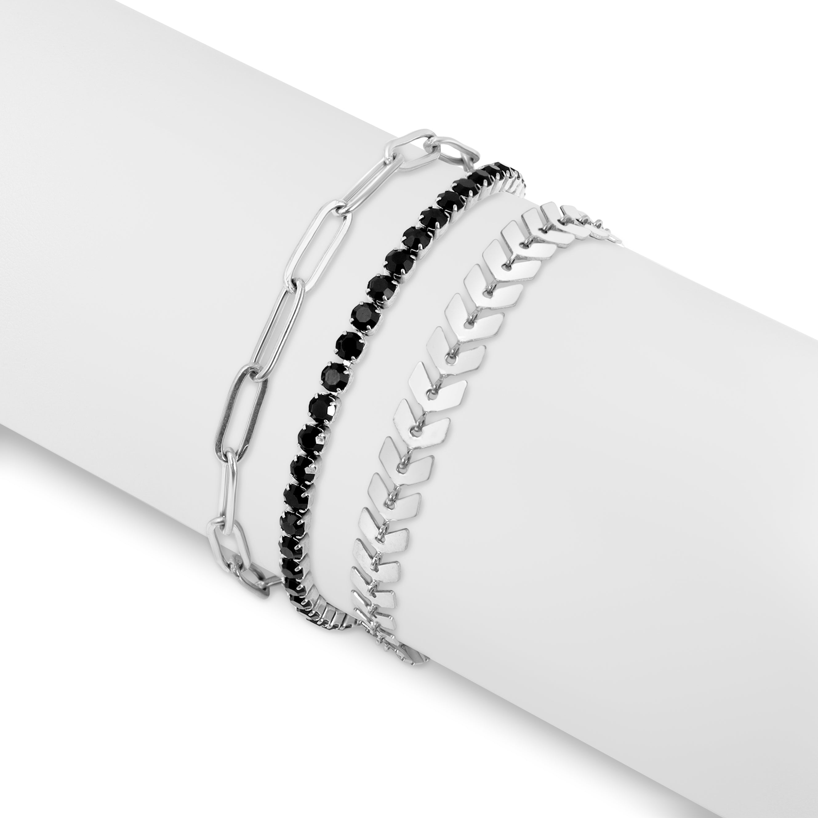 25 pc Stainless Steel Women's Layered Bracelet Set / BND0021、mySite、dreamappss