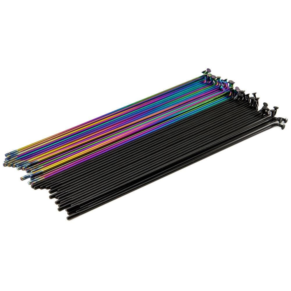  Source Stainless Spokes (40 Pack) - Rainbow/Black、mySite、merchandisen