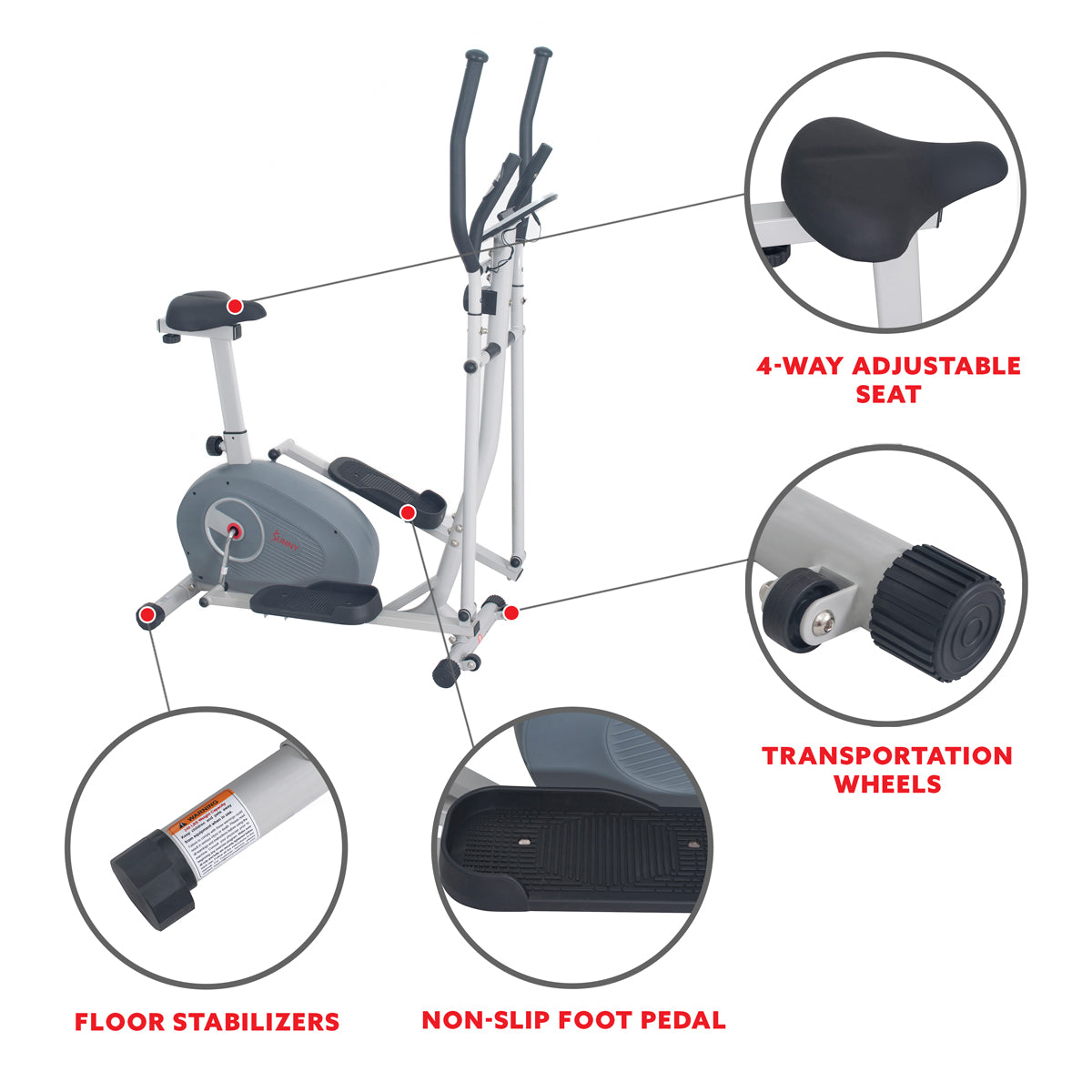 Magnetic Elliptical Bike - 2 in 1 Elliptical Upright Bike、mySite、ghnorth