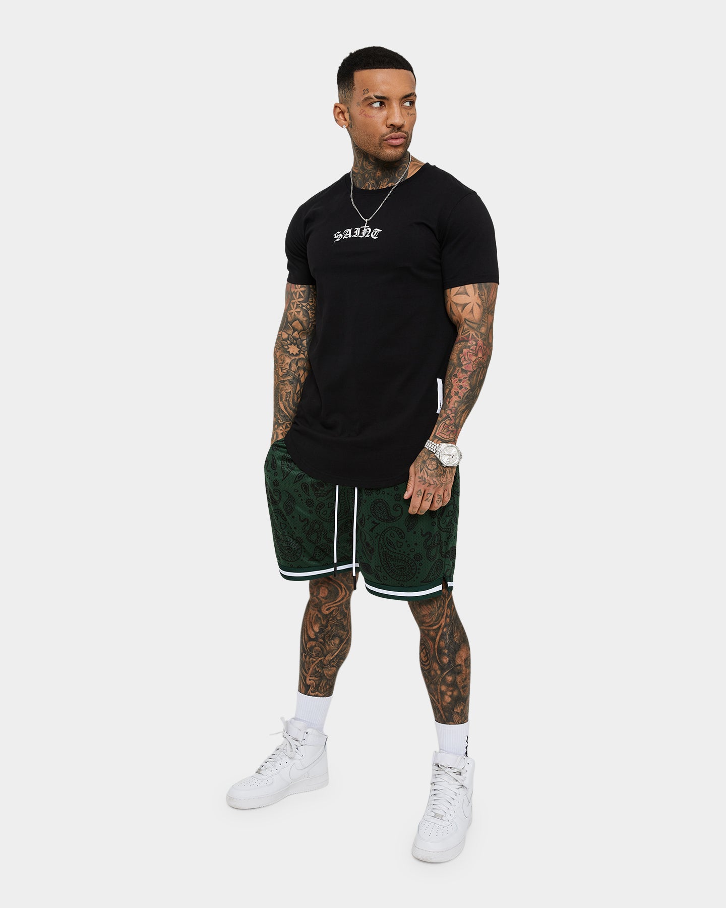 Saint Morta Paisley Olympus Ball Shorts Green/White、mySite、zt4zffjzw