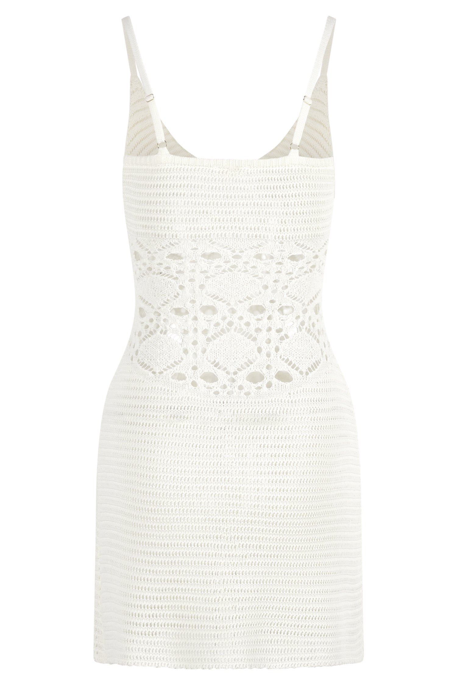 Everette Crochet Knit Mini Dress - Ivory、mySite、solidvoid