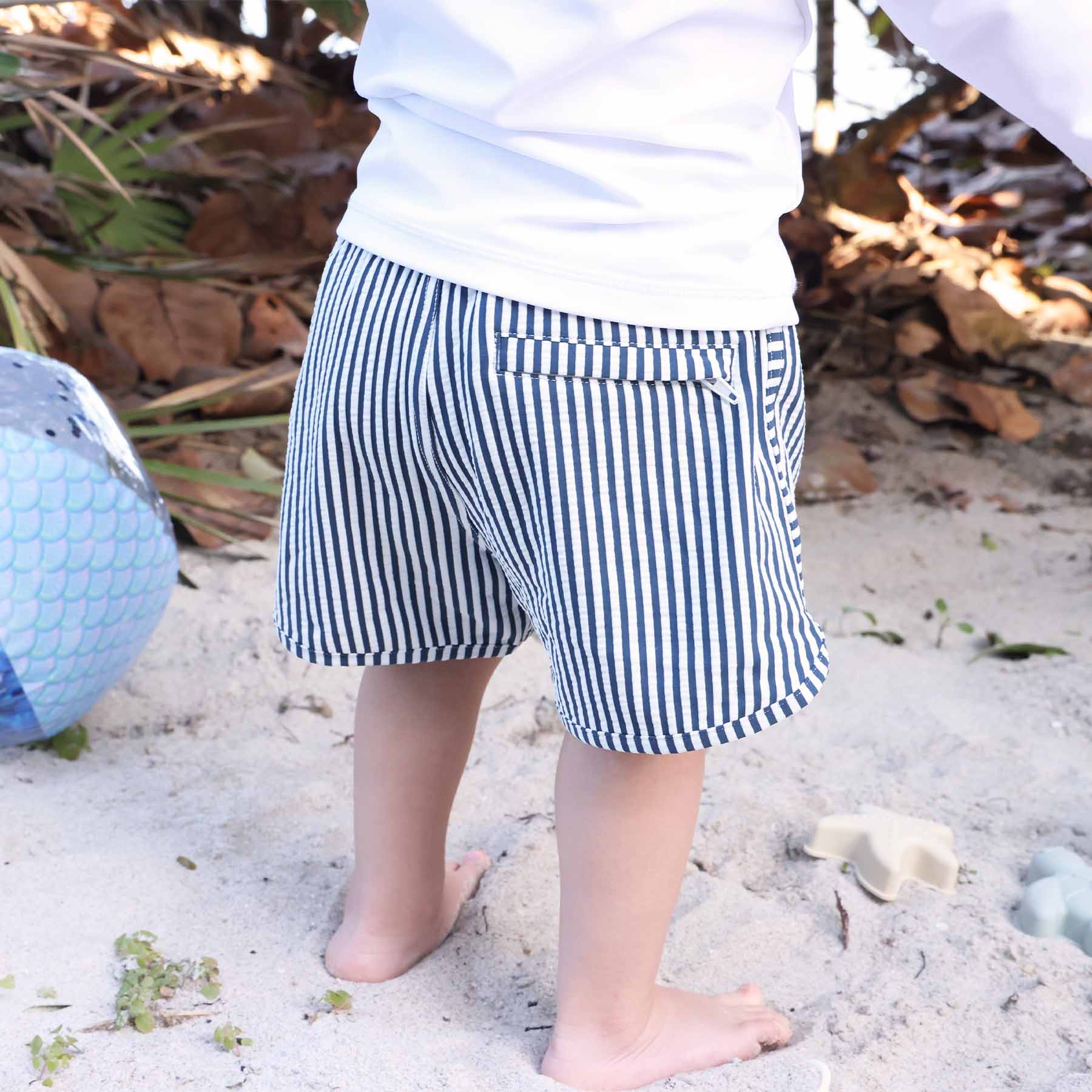  Boy's Swim Trunks | Seersucker Navy、mySite、layawaytickets