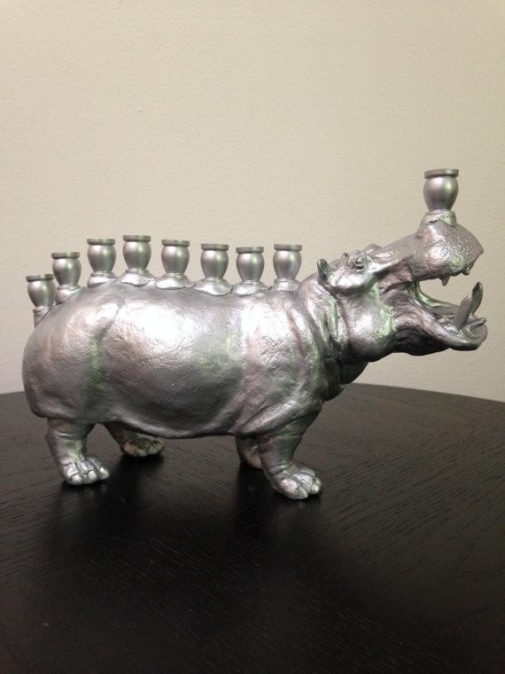 Menoppopotamus - Hippo Menorah in Silver、mySite、topwebapps
