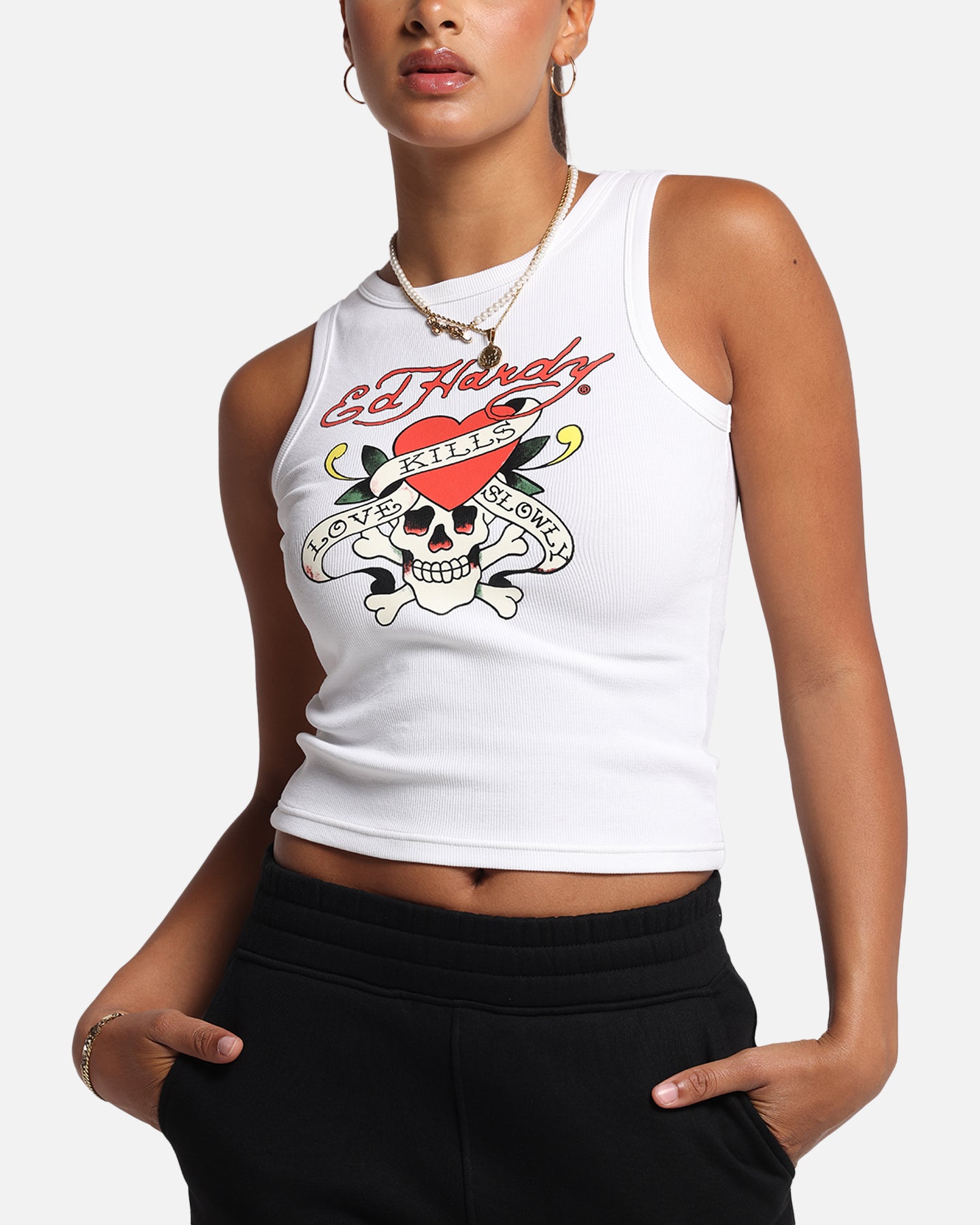Ed Hardy Women's Love Kills Tank White、mySite、zt4zffjzw