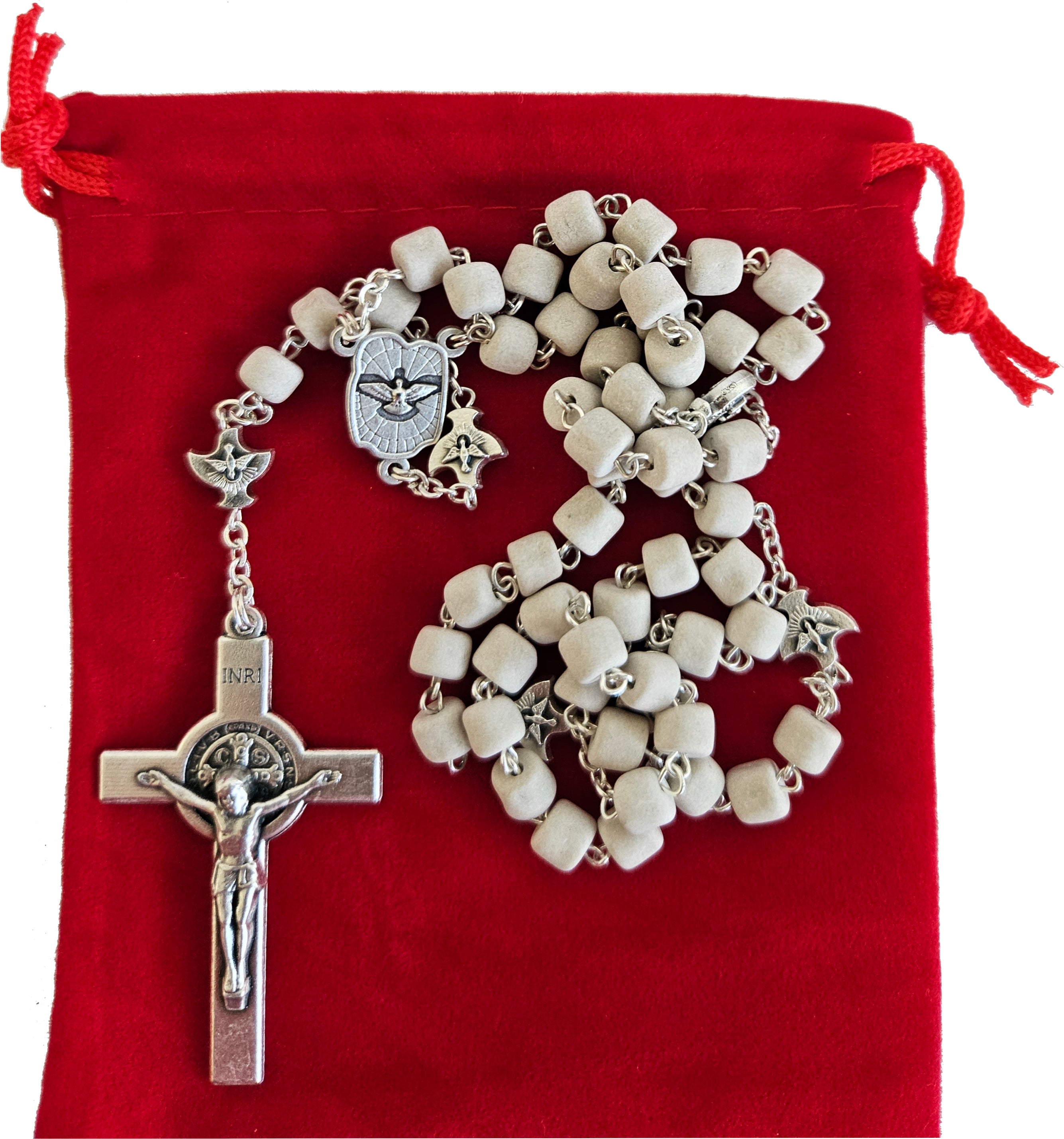 MEDJUGORJE - Rosary Made from Apparition Hill Stones directly from MEDUGORJE. (20 inches Long) - with The Holy Family、mySite、topwebapps
